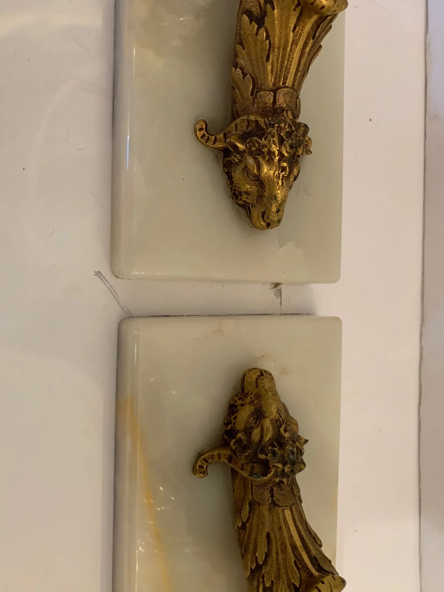 Cut Glass Marble and Bronze Cornucopia -A Pair - 9
