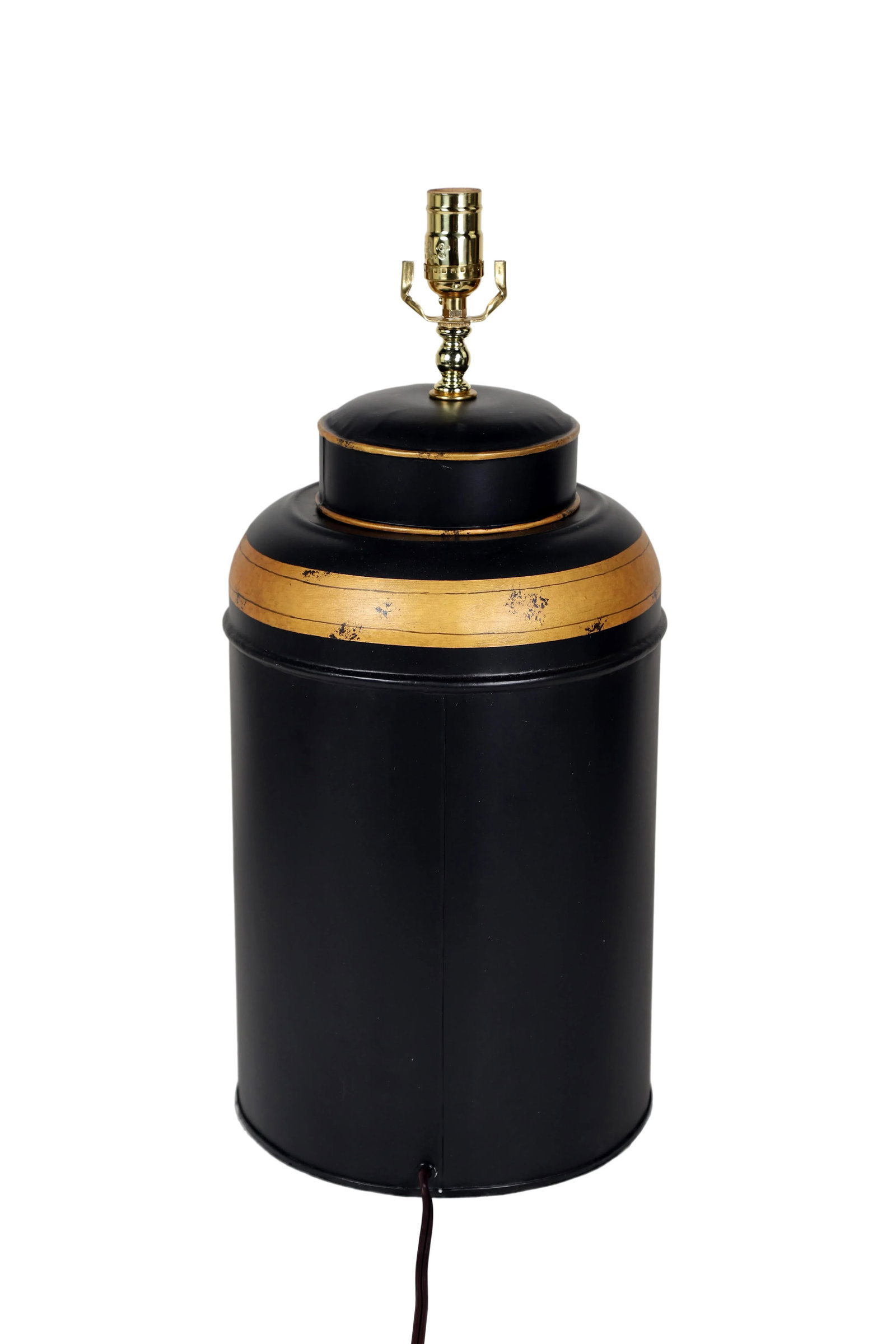 Vintage English Export Hand Painted Tea Caddy Lamp - 5
