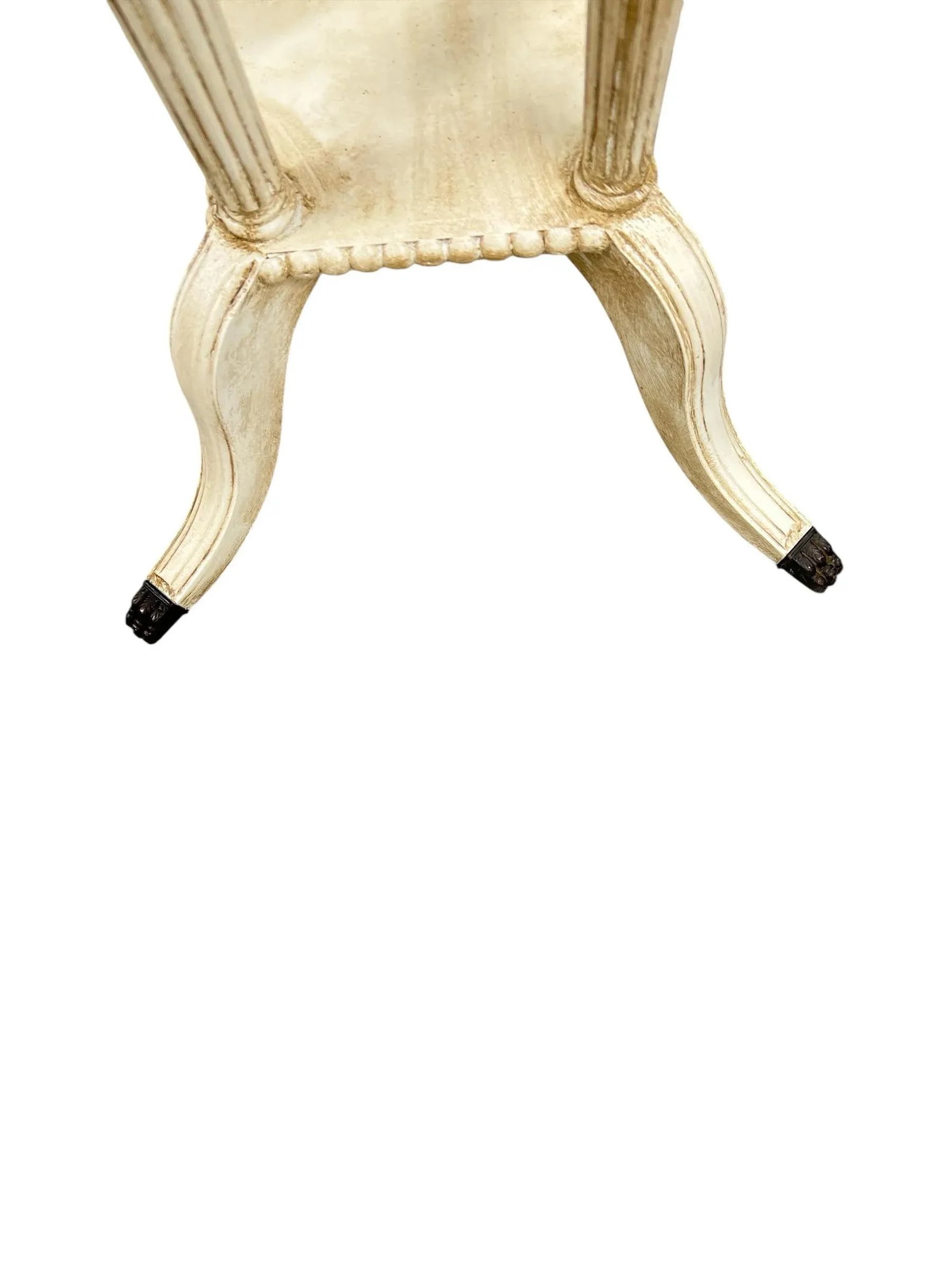 Vintage Hand Painted Side Drink Table With Scalloped and Pierced Apron and Claw Feet - 8