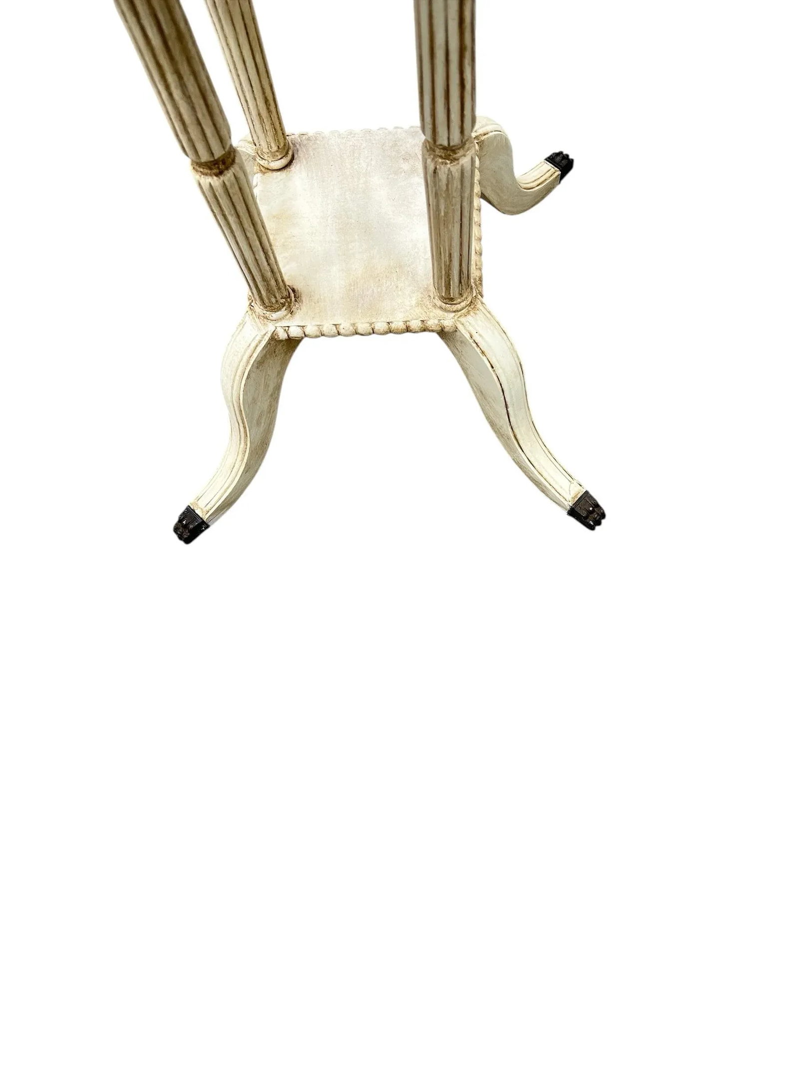 Vintage Hand Painted Side Drink Table With Scalloped and Pierced Apron and Claw Feet - 9