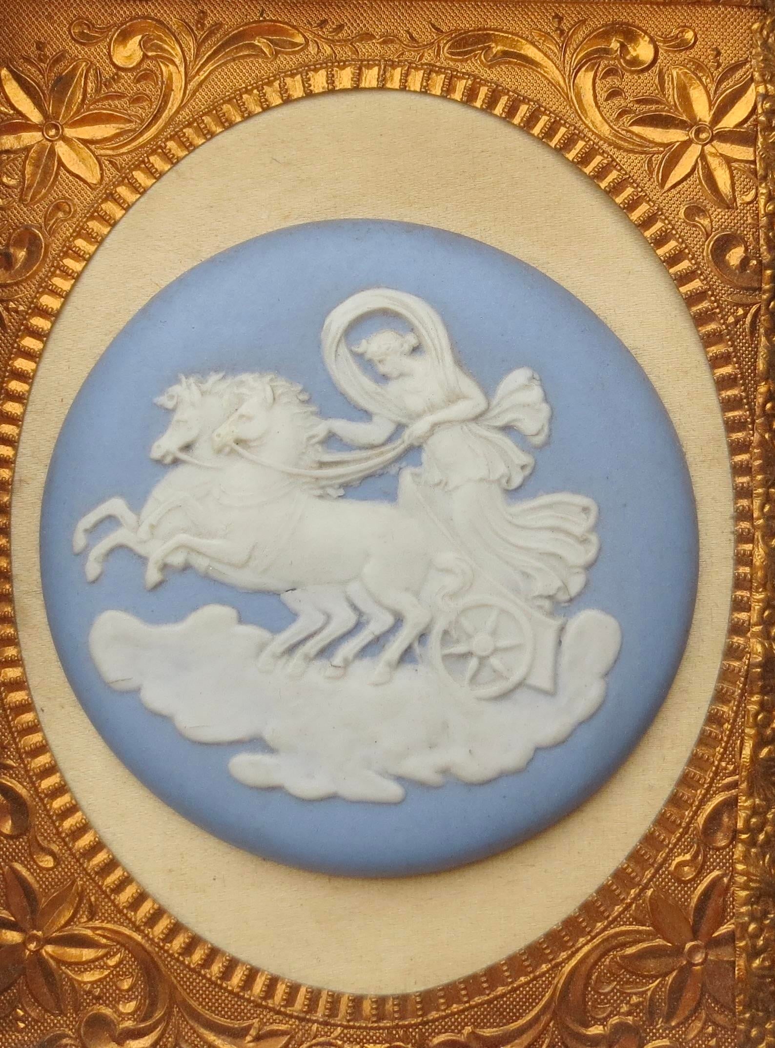 Vintage Wedgwood Charoit in Silk Framed Mounts - 7