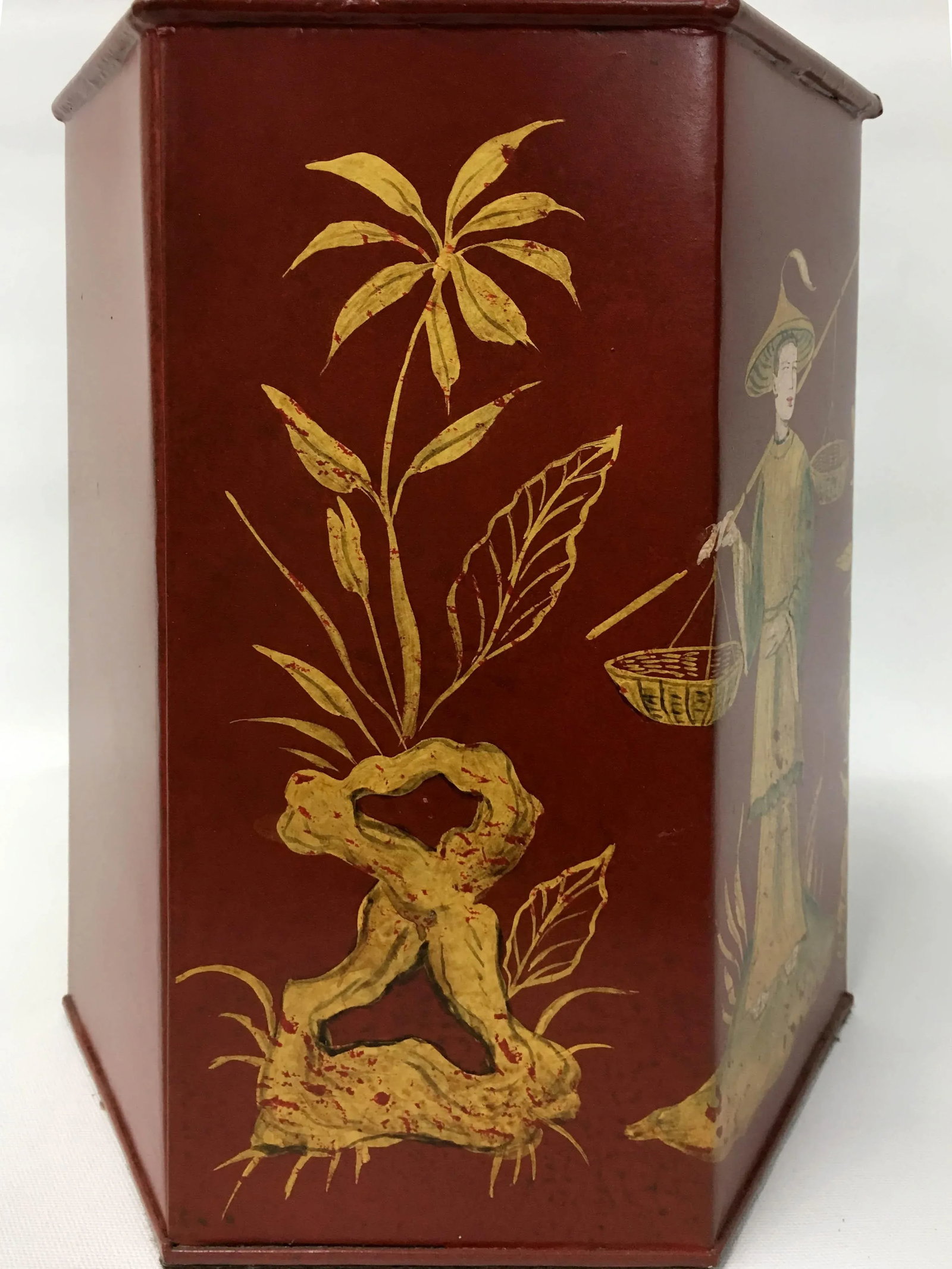 1970s Red Chinoiserie Tea Caddy Lamp - 3
