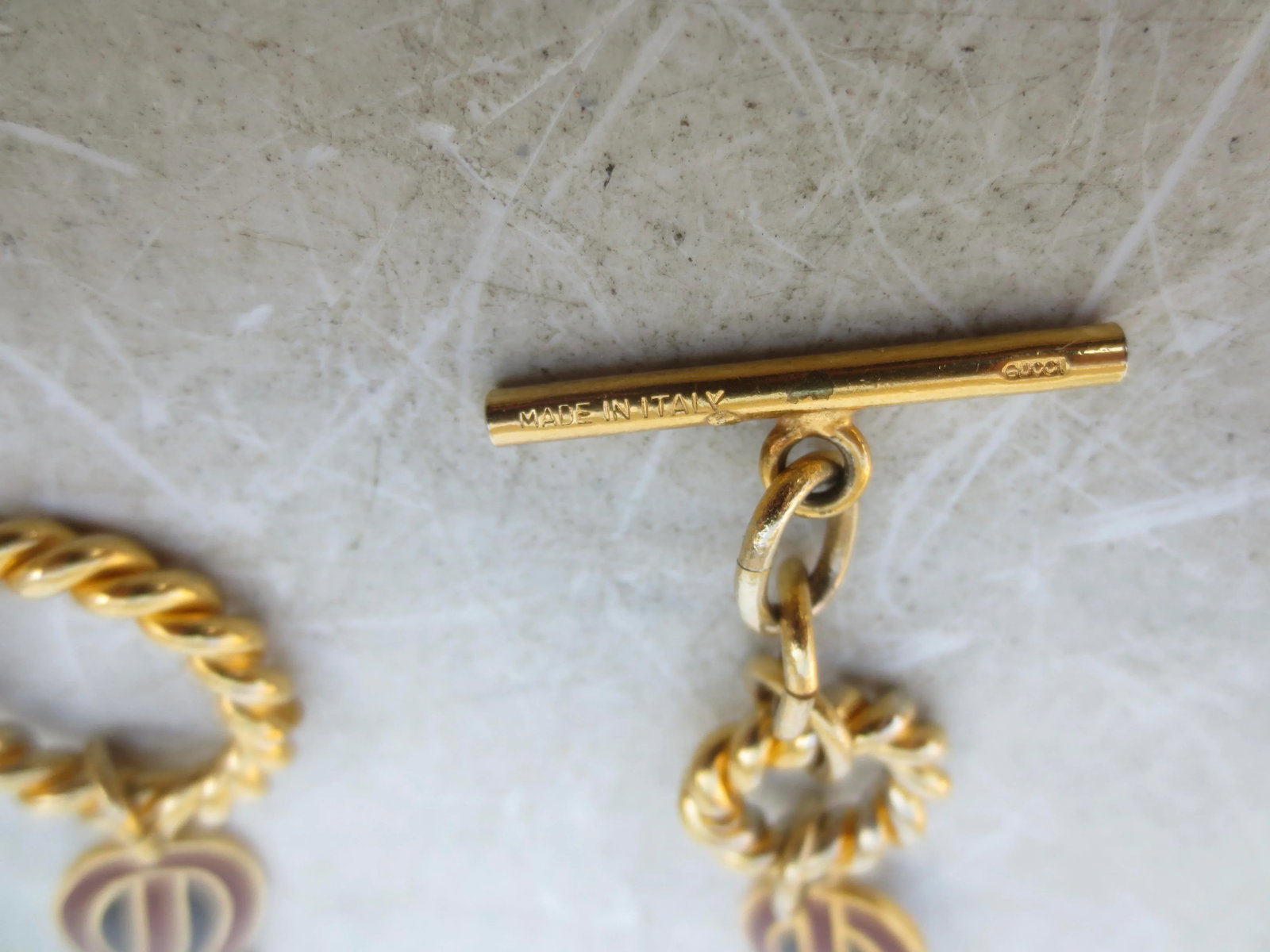 Vintage Gucci Enamel and Gold Metal Belt Circa 70s' - 3