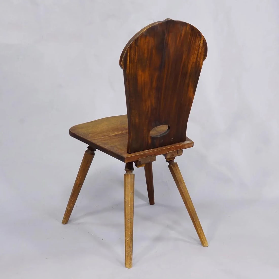 Wooden Carved Bavarian Board Chair Ca. 1900 - 3