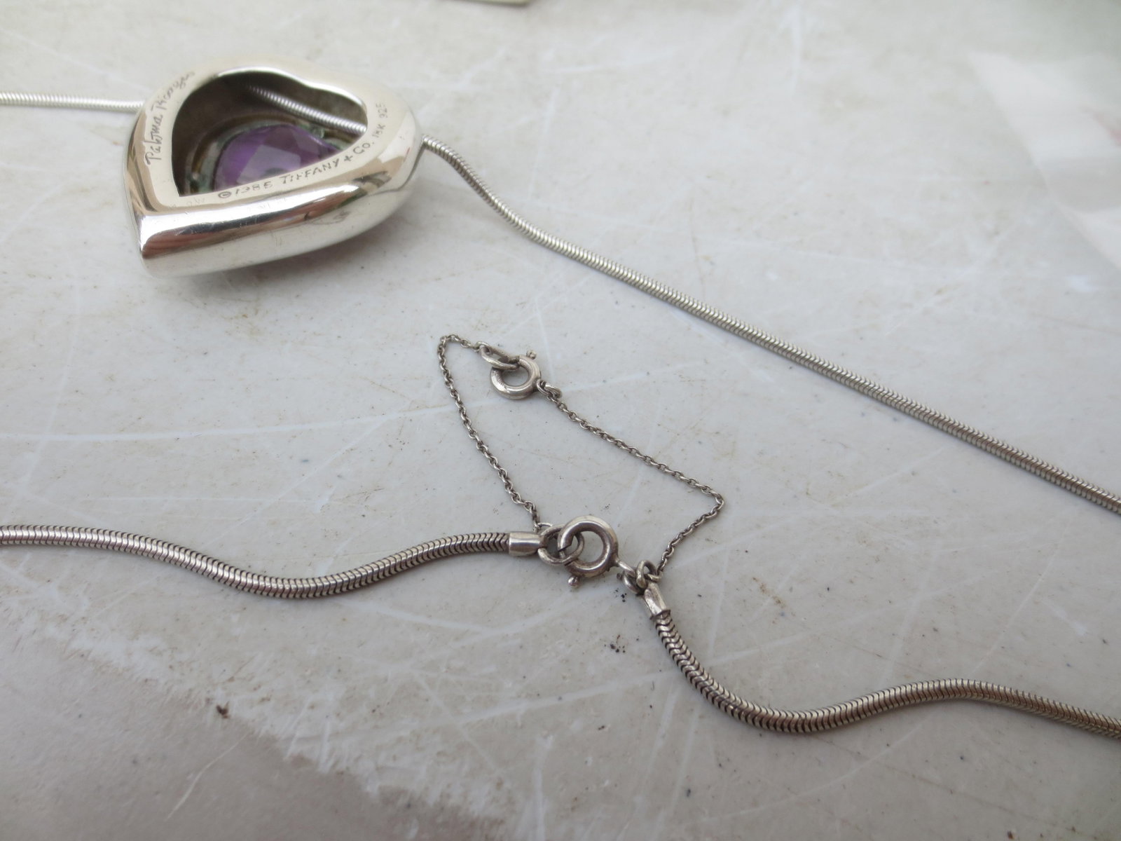 Paloma Picasso for Tiffany Amethyst and Sterling Heart Pendant - 6