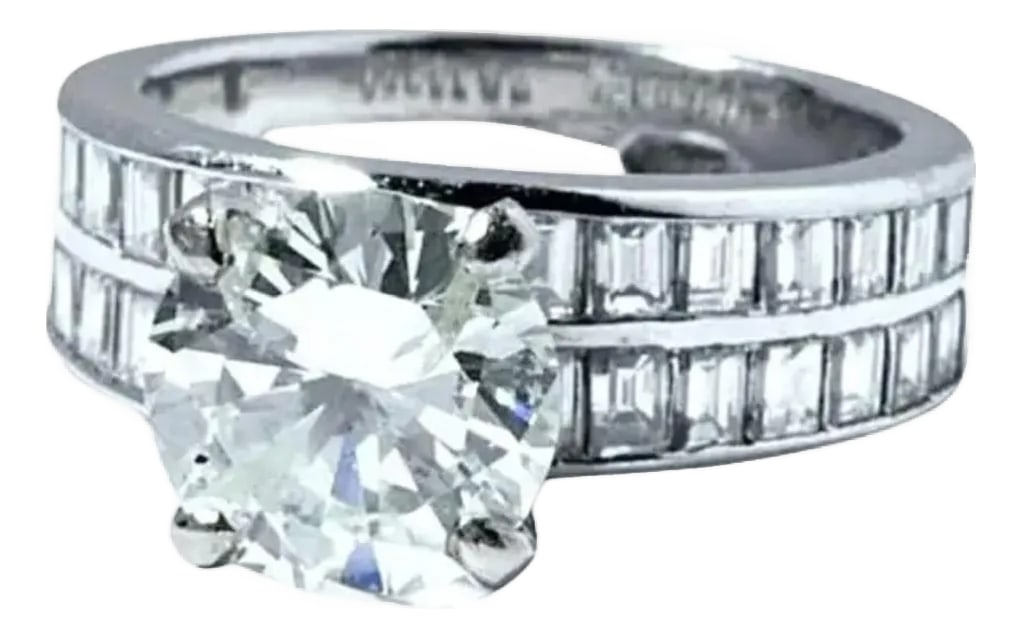 18 Karat White Gold, 2.62 Brilliant Cut Diamond 3.75 Total Carat Weight Ring (1 of 10)
