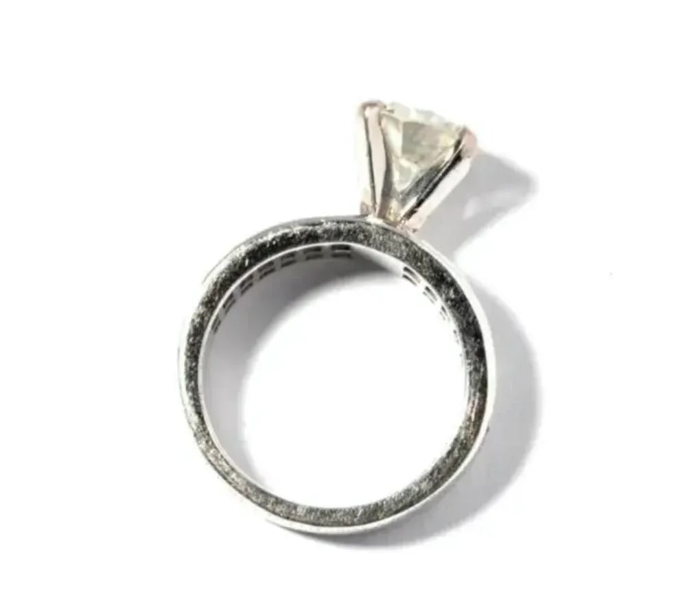18 Karat White Gold, 2.62 Brilliant Cut Diamond 3.75 Total Carat Weight Ring - 4
