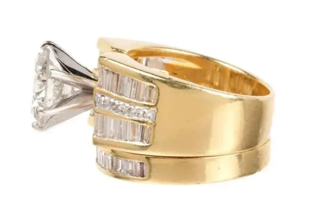 18k Yellow Gold With 5.91 CTW Diamonds Bridal Ring Set - 7