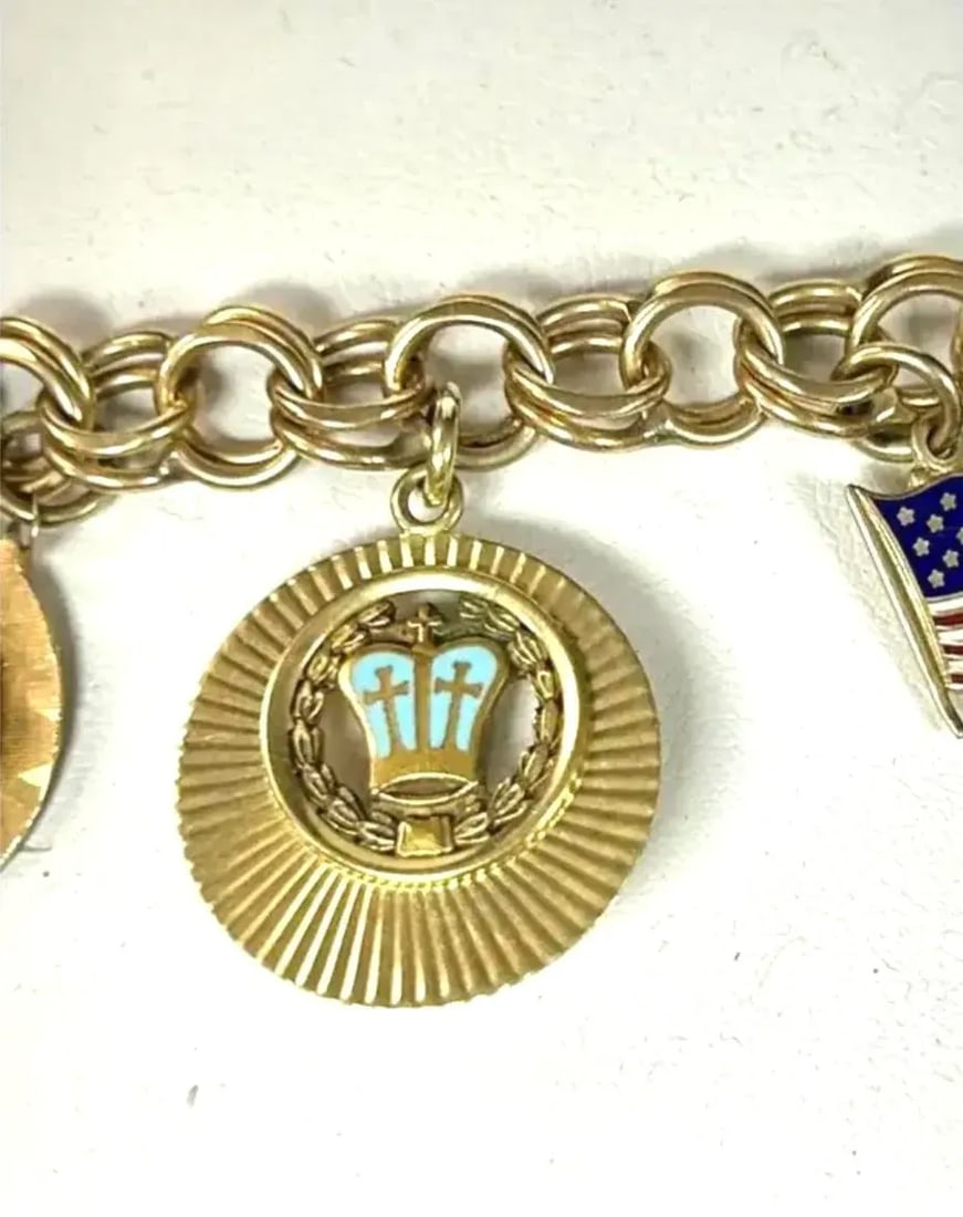 Women's Vintage Charm Bracelet 14k Yellow Gold - 5