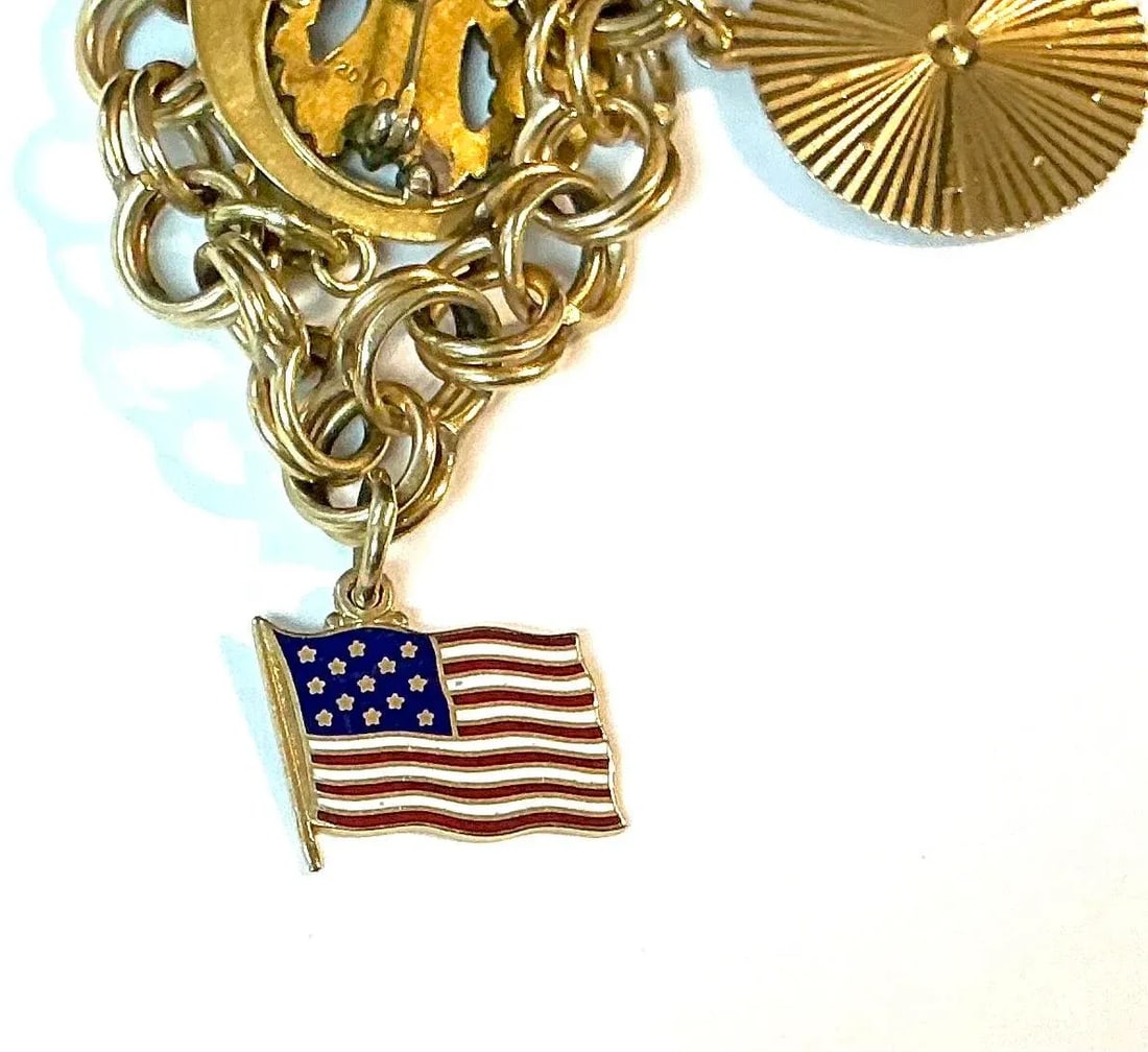Women's Vintage Charm Bracelet 14k Yellow Gold - 8