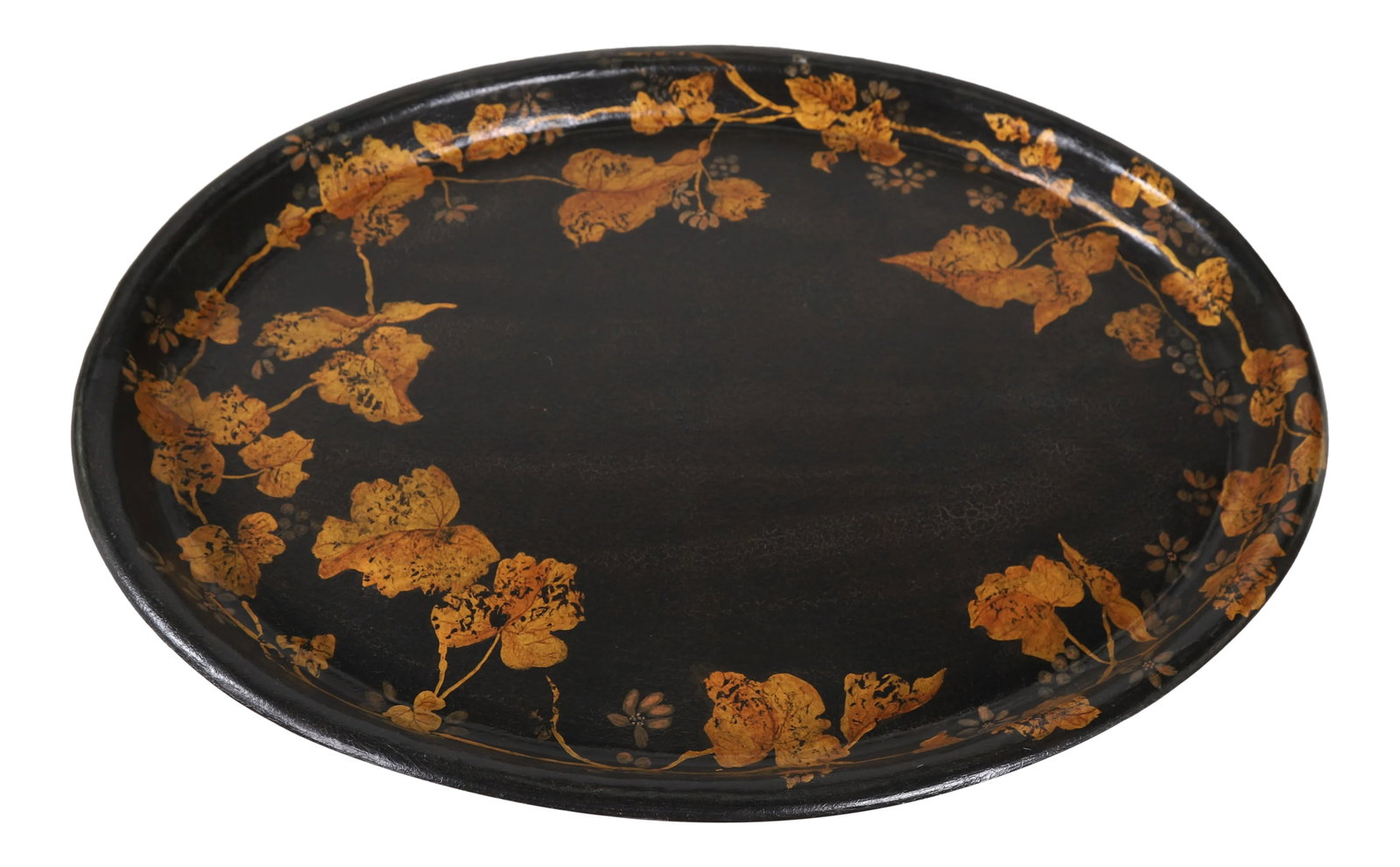 Vintage Red Hand-Painted Floral Decorative Disc/Tray: Vintage Red hand-painted floral decorative disc, which has a good decorative effect whether it is hung on the wall or placed on the tea table Condition: Imperfections: Some Imperfections Condition