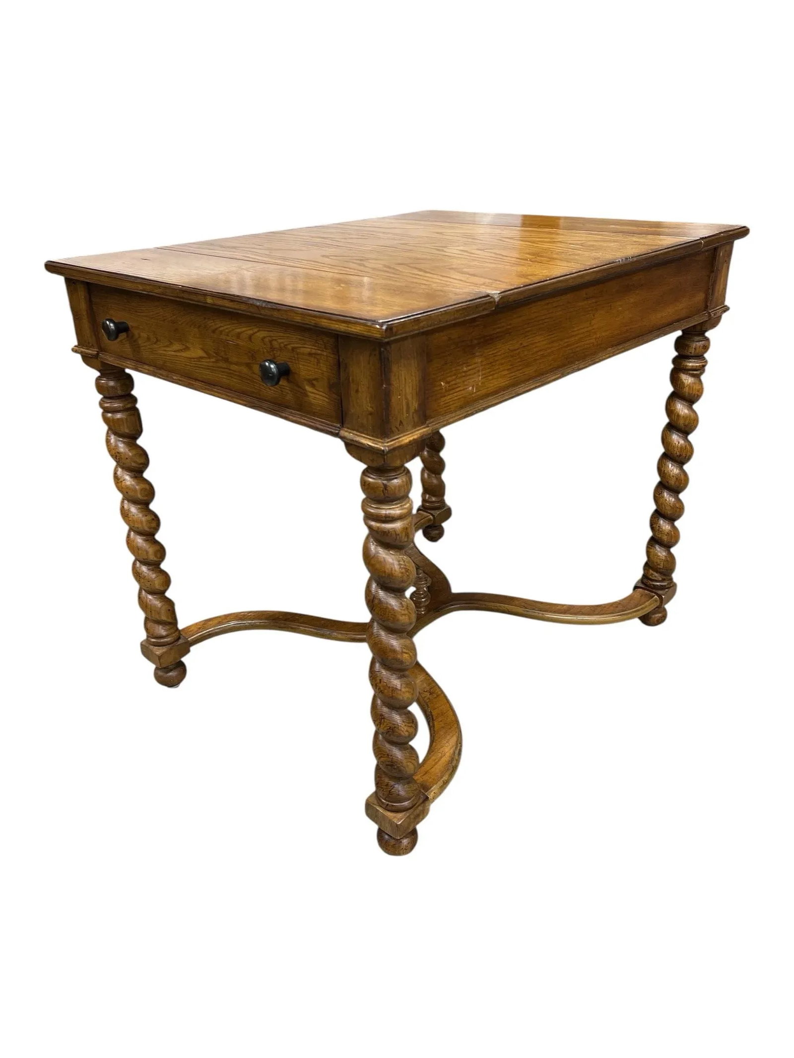 Eddie Bauer by Lane Kitchen Game Table Barley Twist Legs Two Drawers - 5