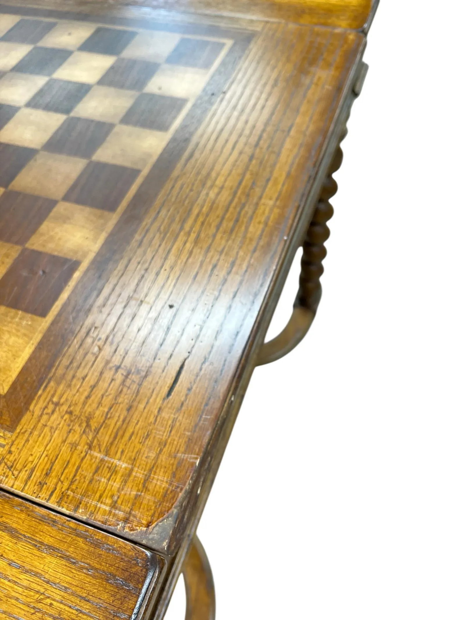 Eddie Bauer by Lane Kitchen Game Table Barley Twist Legs Two Drawers - 9