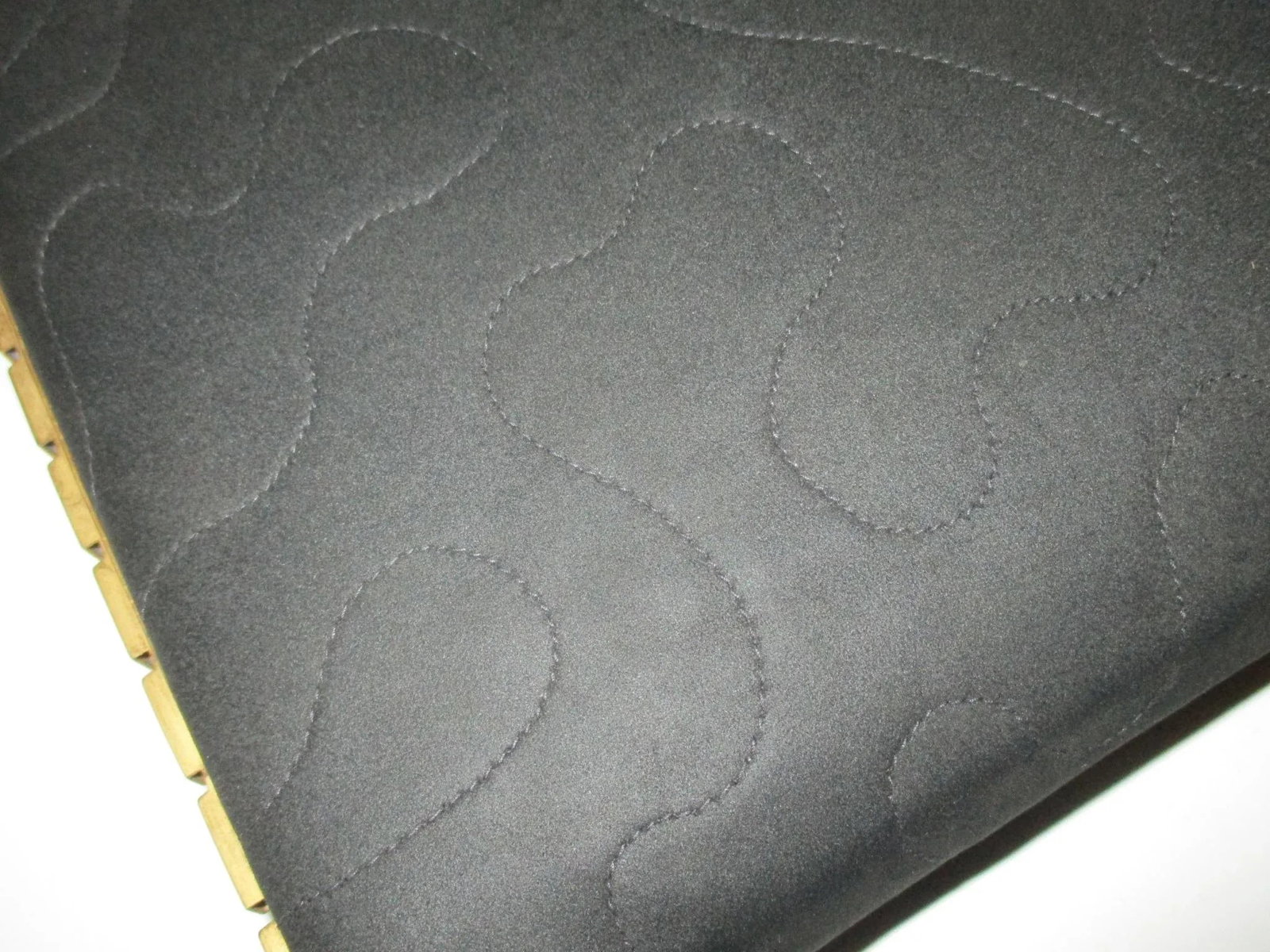 Black Velor/Suede Clutch With Gold Metal Trim - 5
