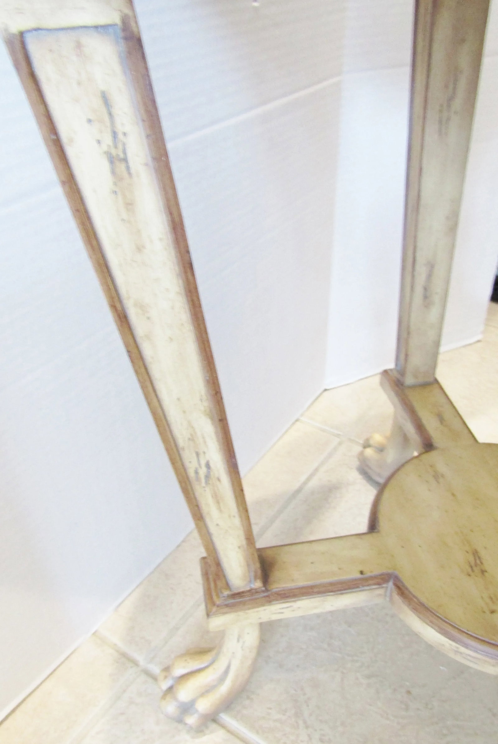 1990s Kriess Renaissance Collection Empire Style End Table Travertine Top - 5