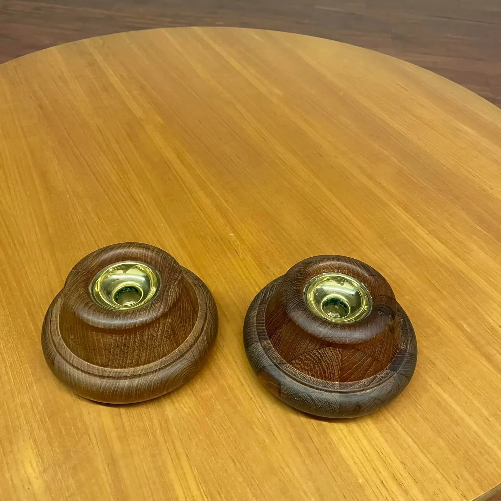 Jens Quistgaard for Dansk Staved Teak Candleholders - A Pair - 2