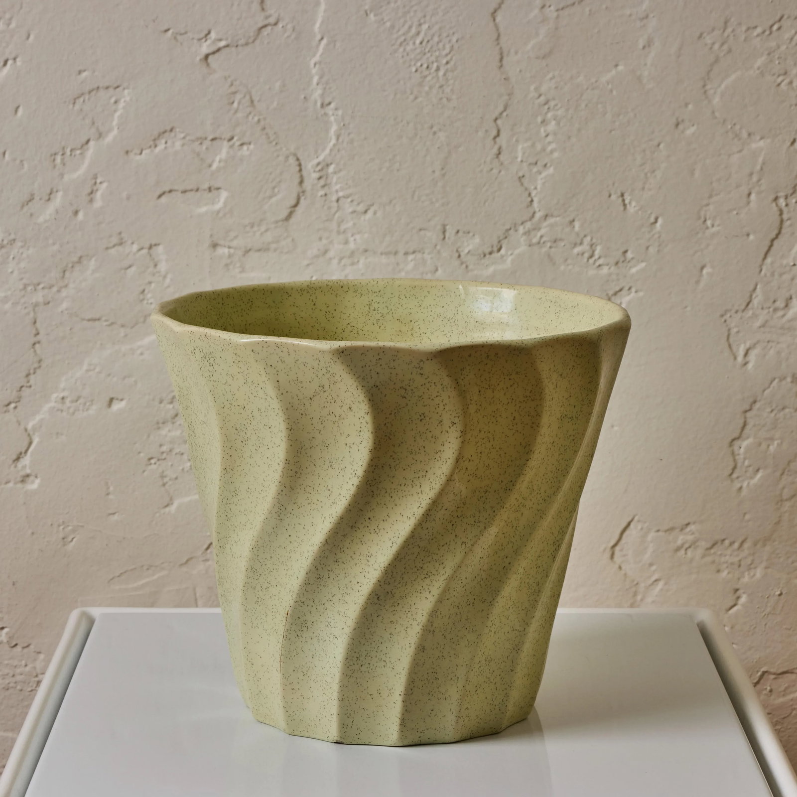 Mid-Century Speckle Glazed Mint Ceramic Bauer Planter - 11