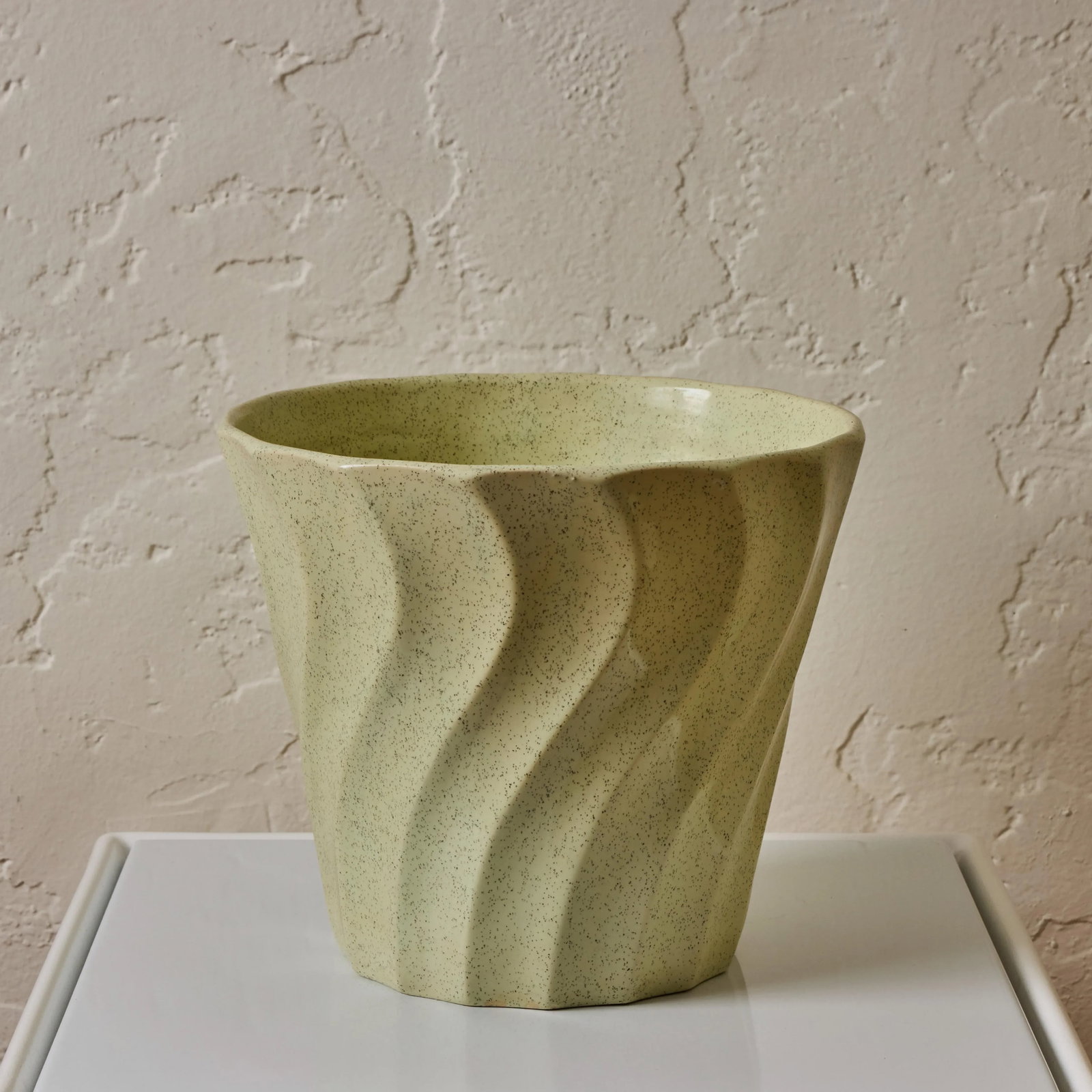 Mid-Century Speckle Glazed Mint Ceramic Bauer Planter - 5