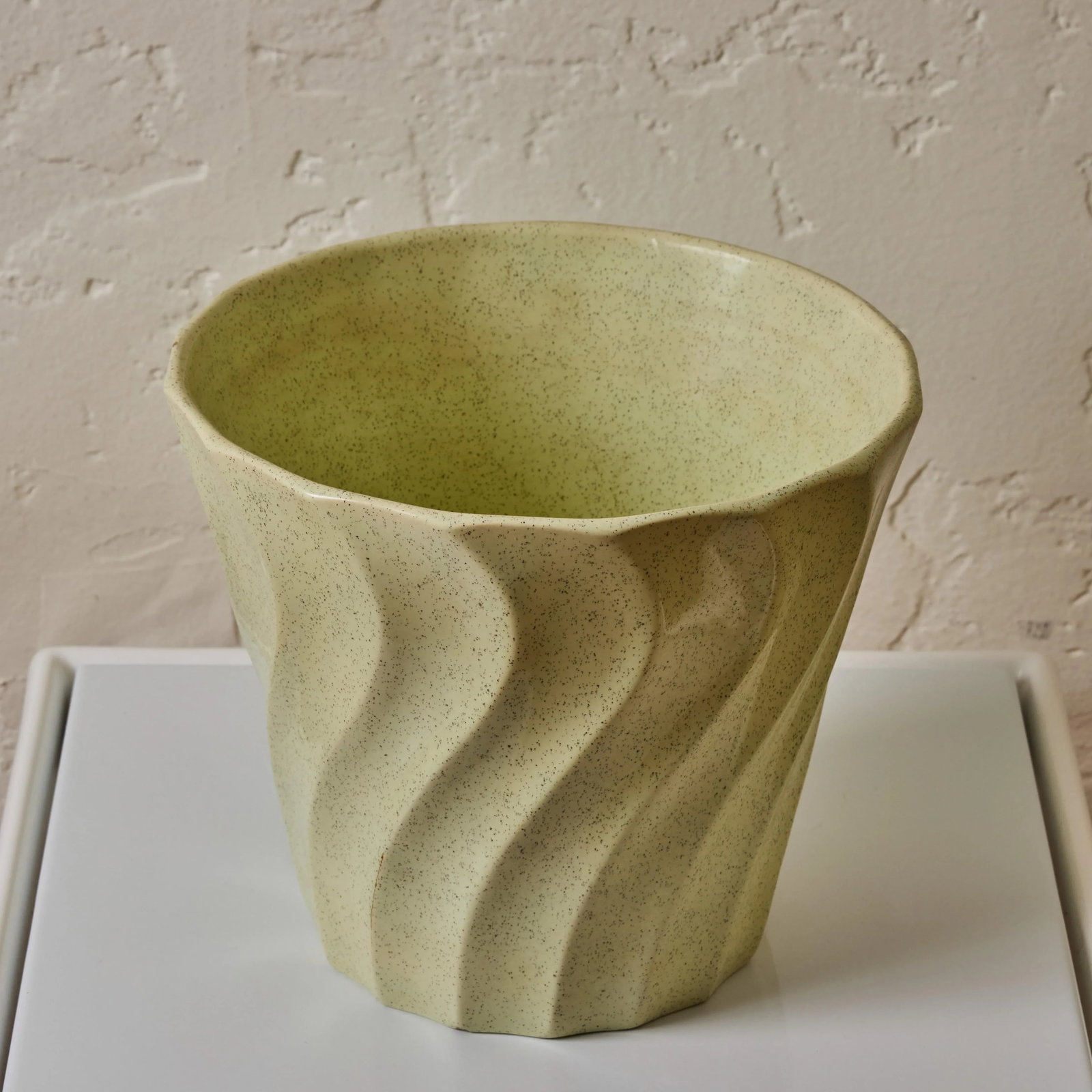 Mid-Century Speckle Glazed Mint Ceramic Bauer Planter - 7