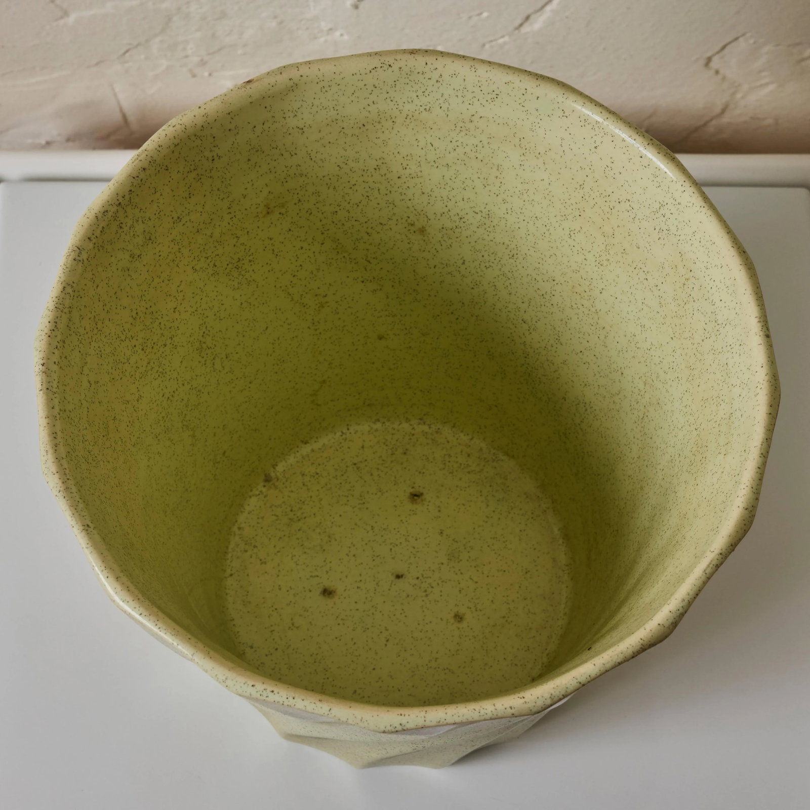Mid-Century Speckle Glazed Mint Ceramic Bauer Planter - 8