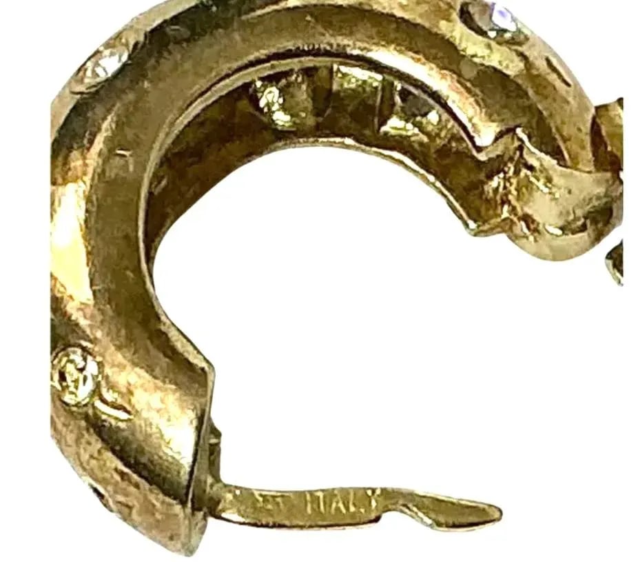 Gold-Plated 925 Sterling Silver Vermeil Hoop Earrings With Gemstones - 6