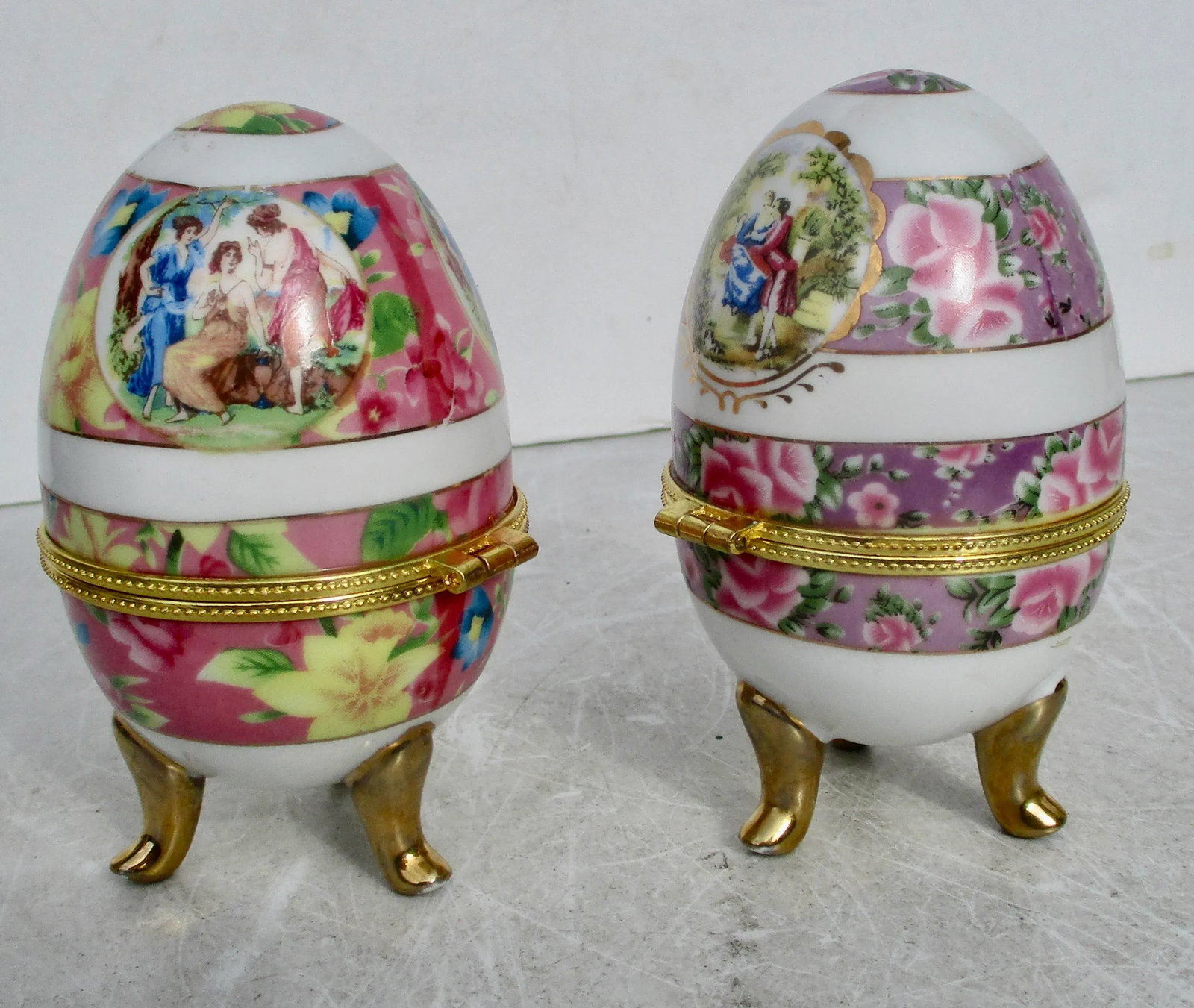 Limoge Ring Boxes - A Pair of 2 - 3