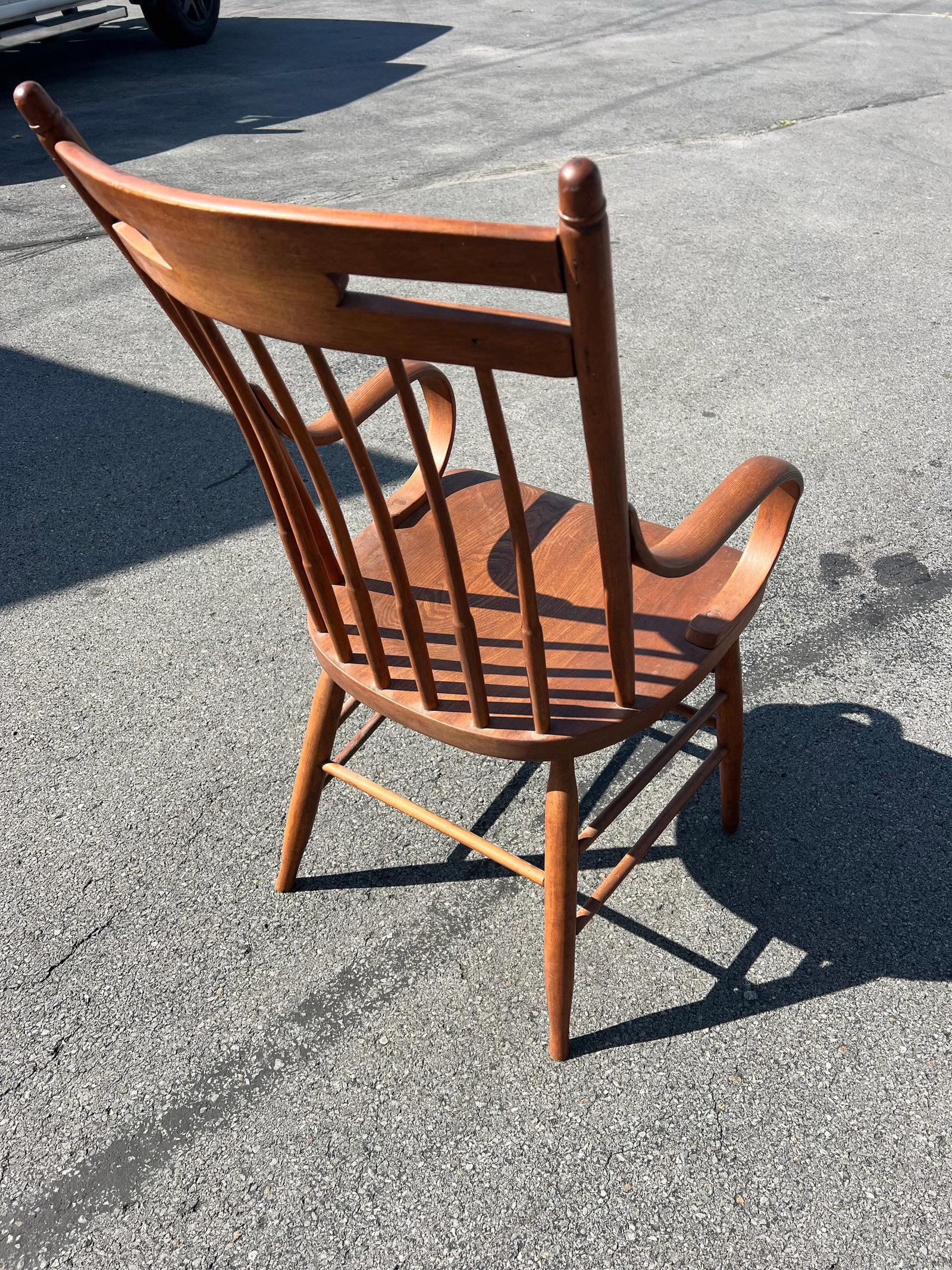 Antique English Arts and Crafts Windsor Stick Back Armchair - 5