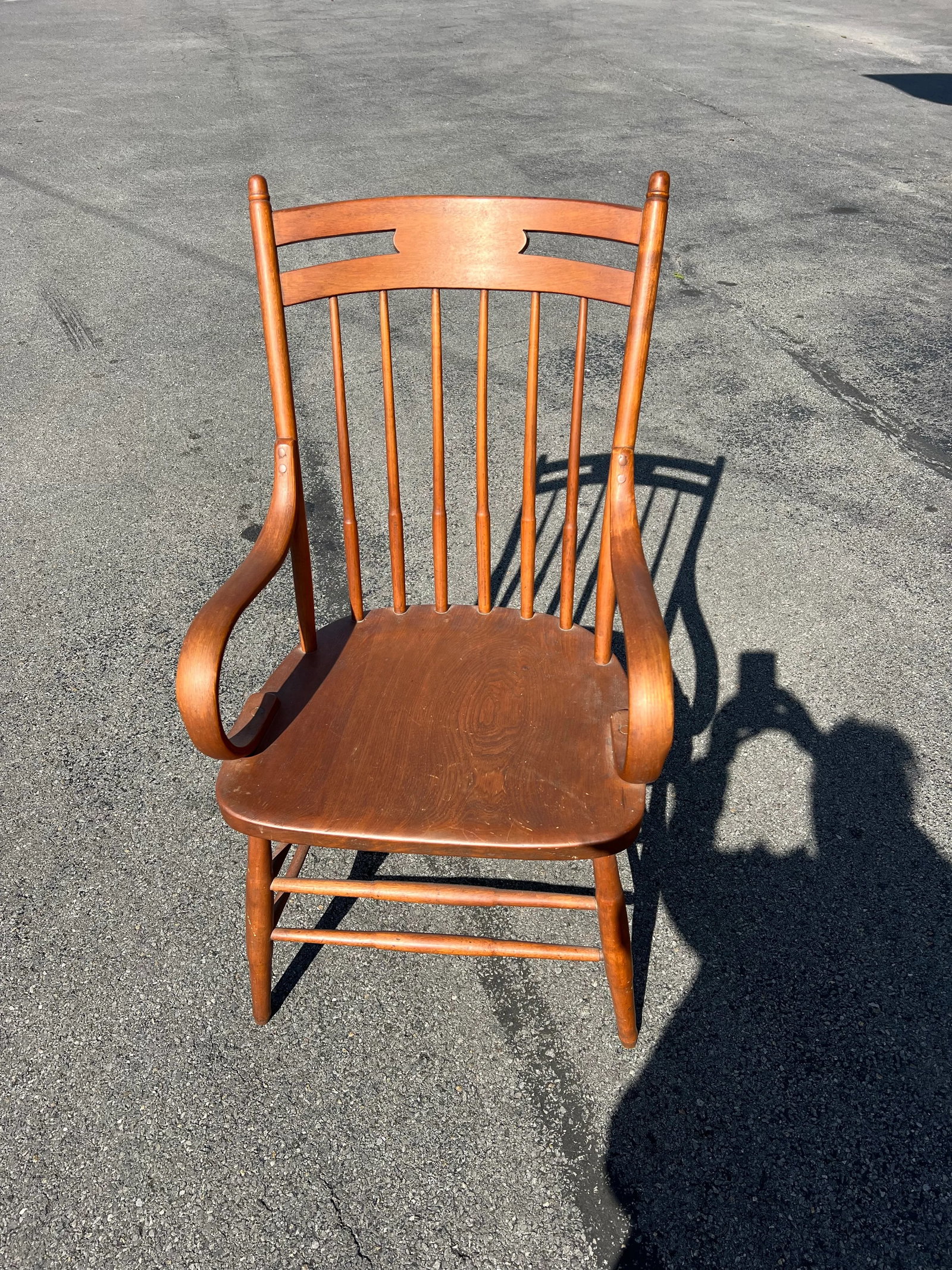 Antique English Arts and Crafts Windsor Stick Back Armchair - 6