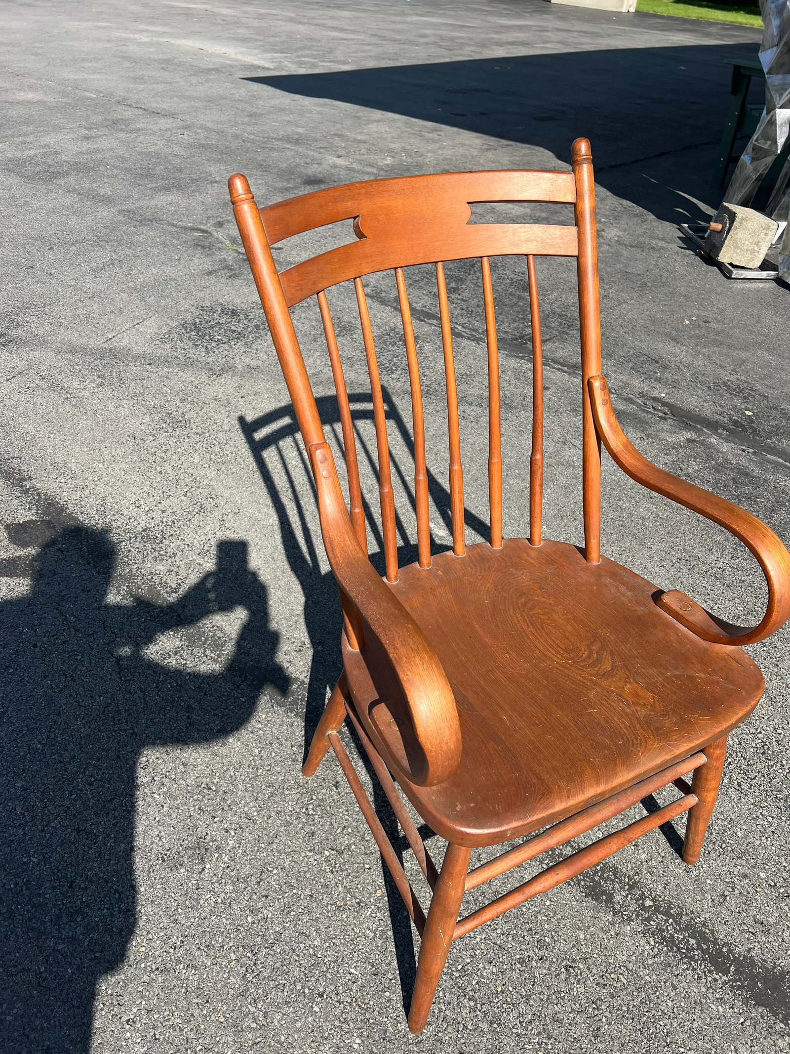 Antique English Arts and Crafts Windsor Stick Back Armchair - 8