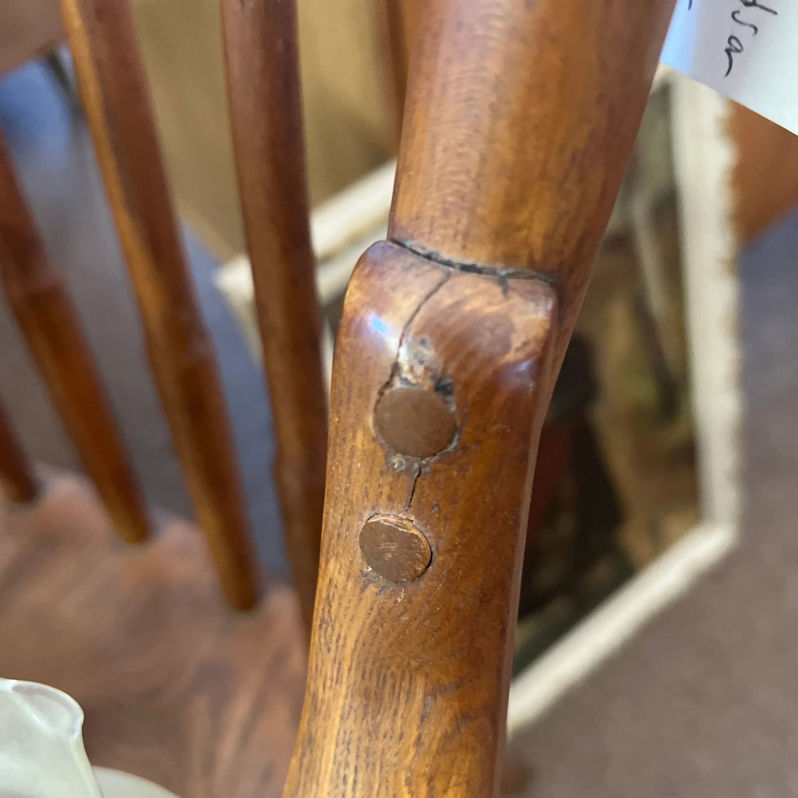 Antique English Arts and Crafts Windsor Stick Back Armchair - 9