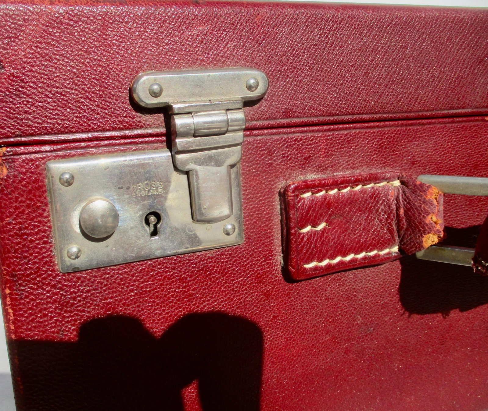 Antique Mark Cross Travel Case With Sterling Toiletry Set 1945 - 7