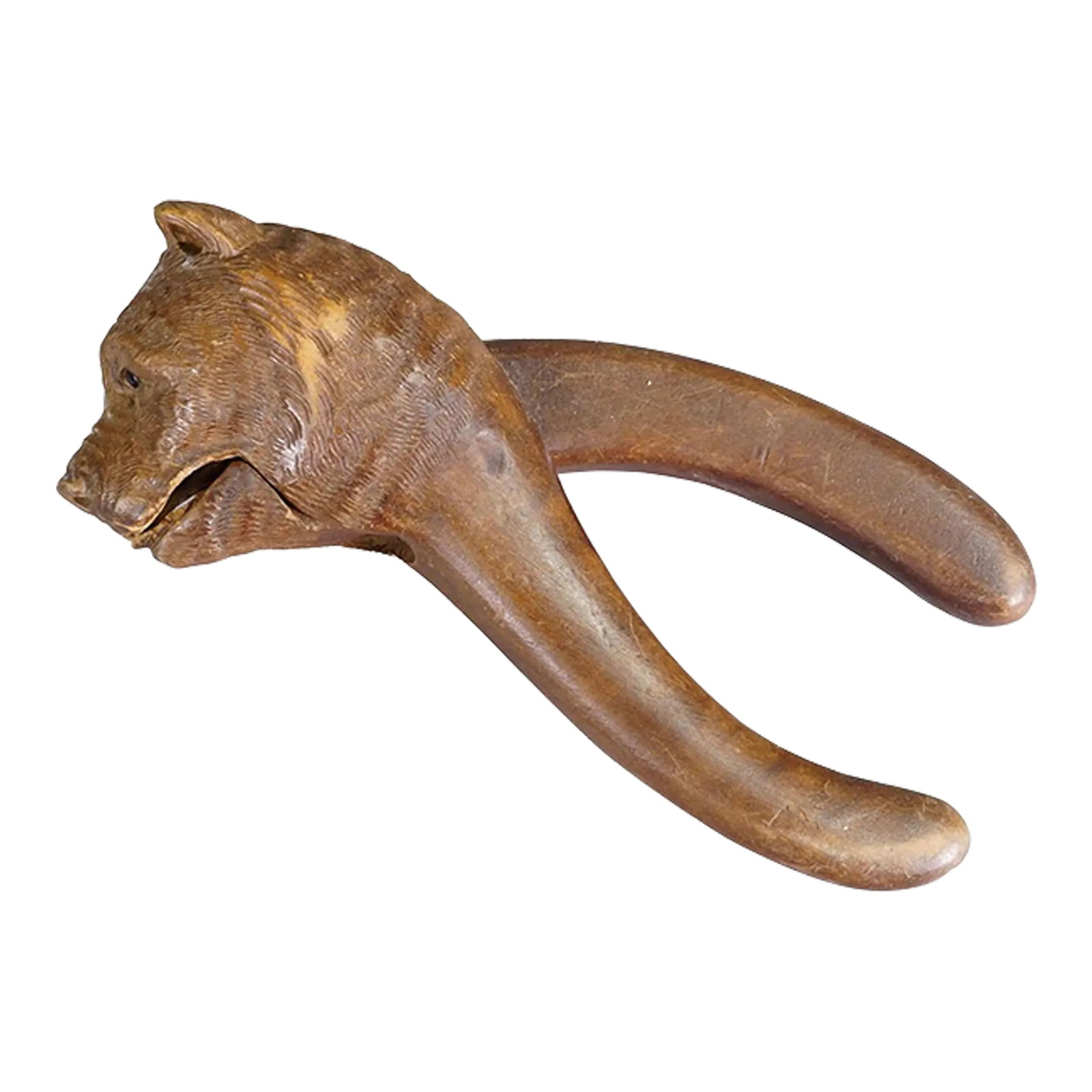Handcarved Wood Bear Head Nutcracker, Swiss - Brienz Ca. 1900 (1 of 6)