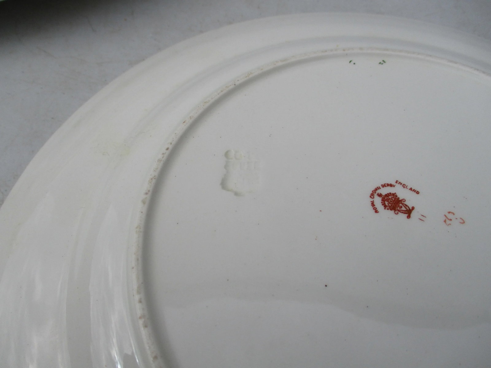 Vintage 20s Royal Crown Derby Porcelain Dinner Plates - Set of 5 - 7