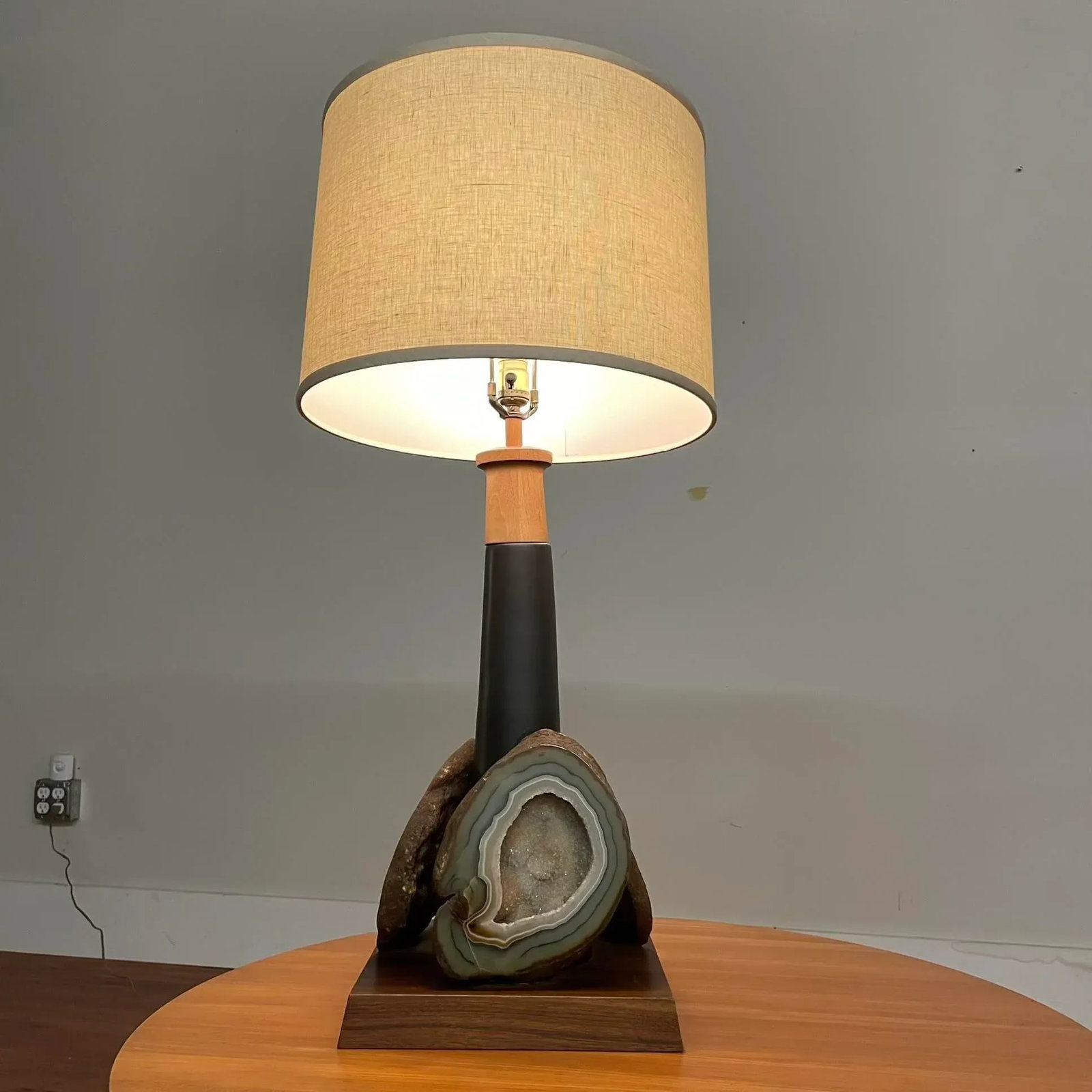 Signed Martz for Marshall Studios Table Lamp With Agate Accent - 2