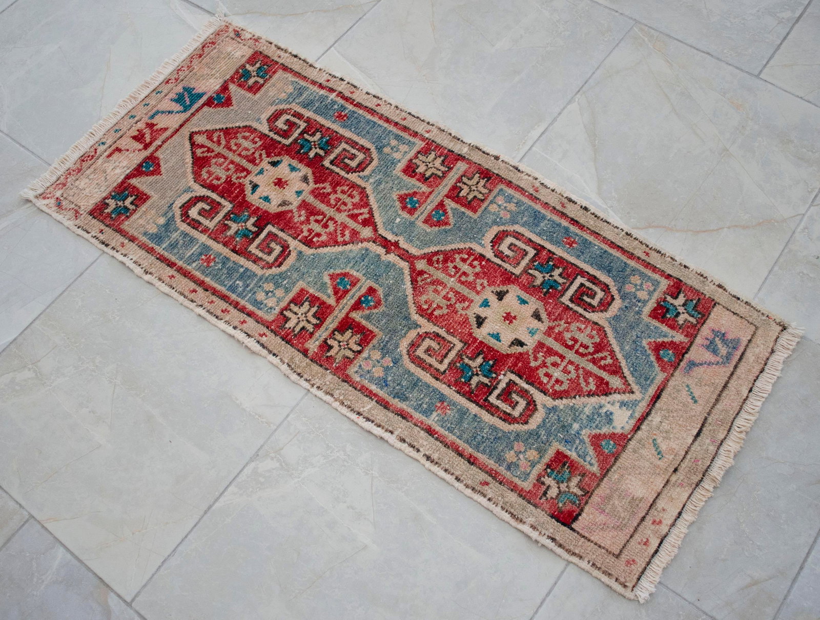 Hand Knotted Small Turkish Rug Doormat Entryway Rug Kitchen Decor - 2x3 Ft Approx - 11