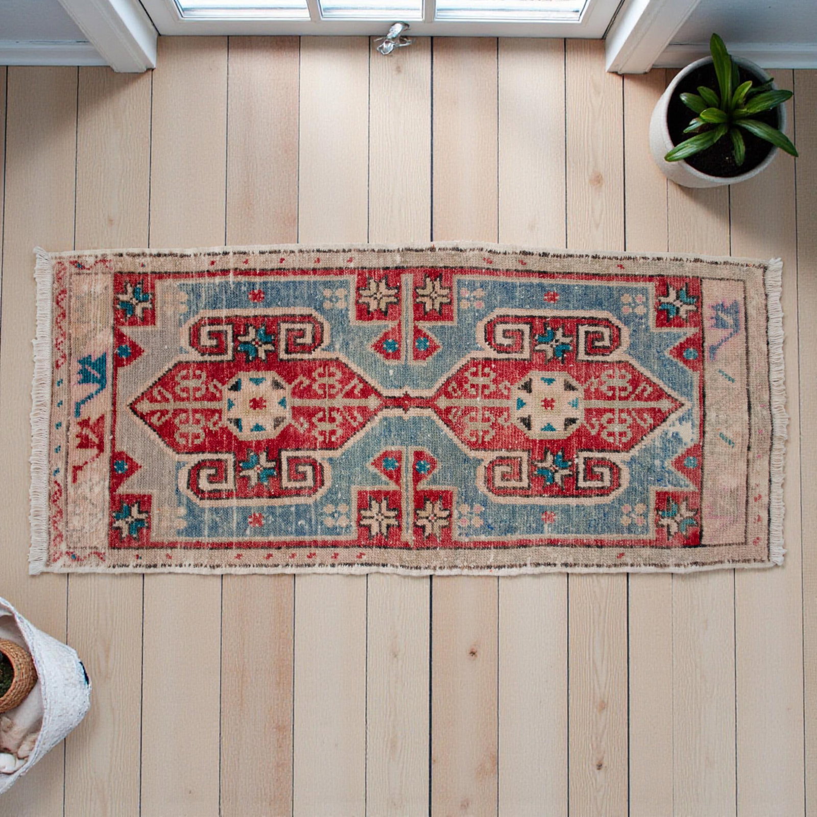 Hand Knotted Small Turkish Rug Doormat Entryway Rug Kitchen Decor - 2x3 Ft Approx - 3