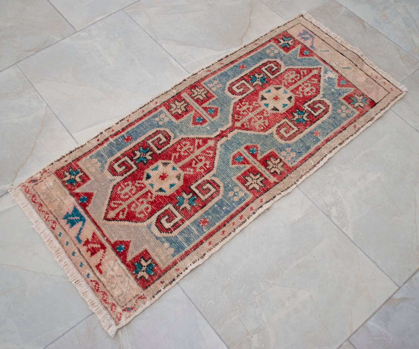 Hand Knotted Small Turkish Rug Doormat Entryway Rug Kitchen Decor - 2x3 Ft Approx - 4