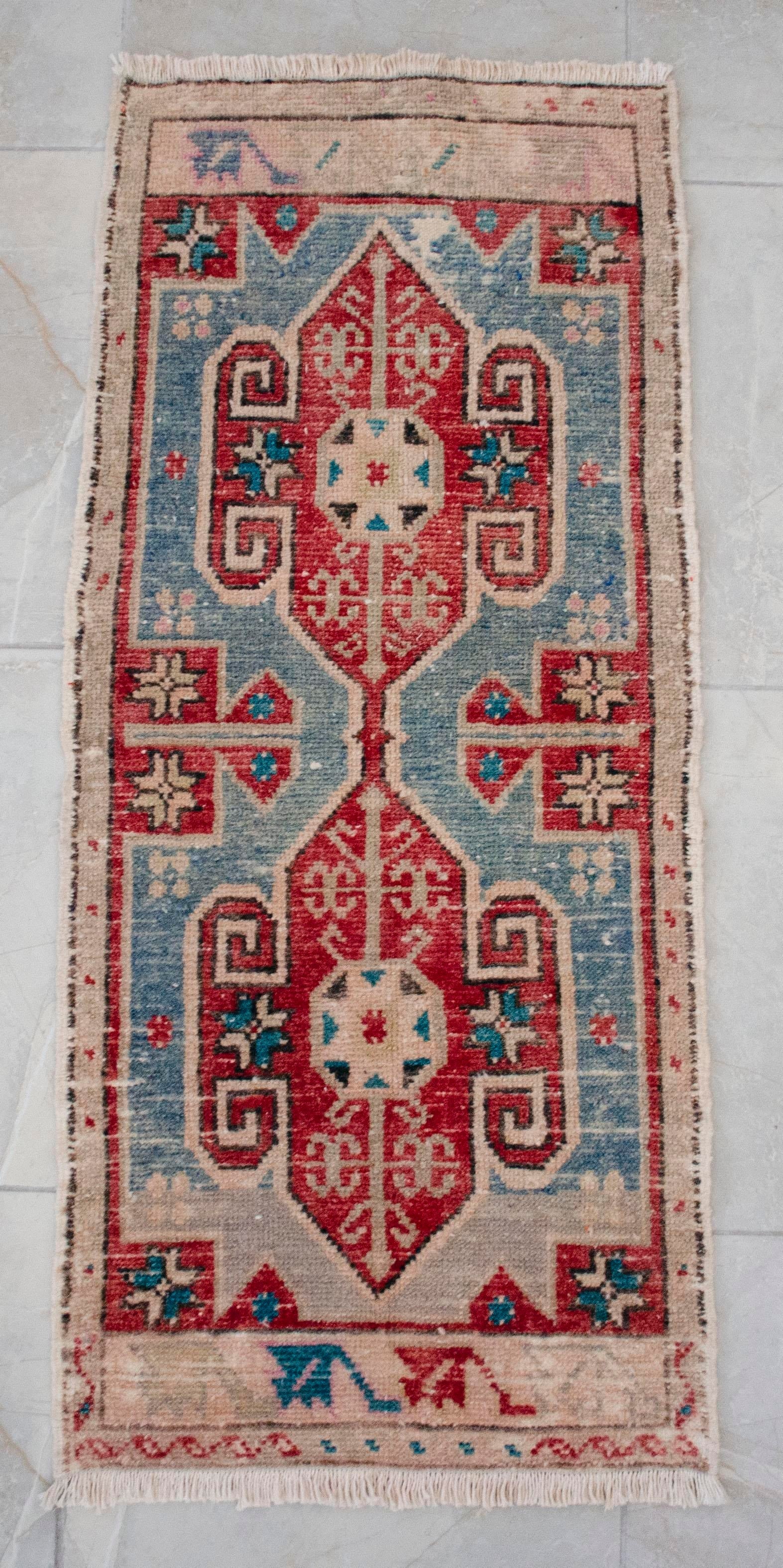 Hand Knotted Small Turkish Rug Doormat Entryway Rug Kitchen Decor - 2x3 Ft Approx - 5