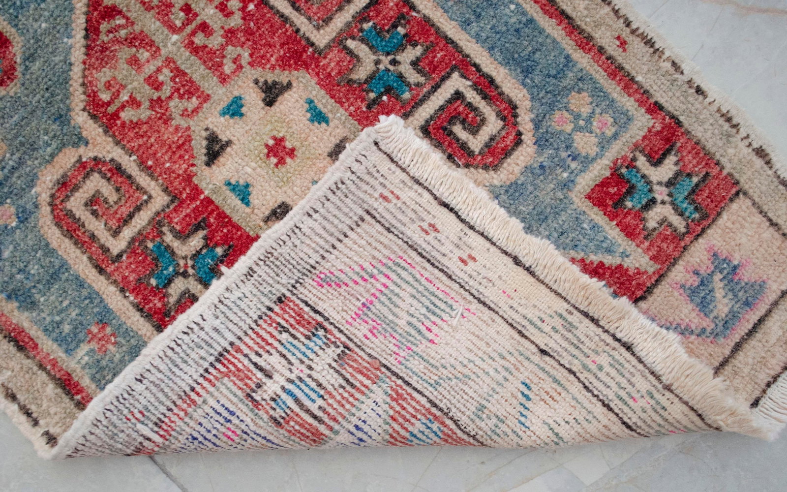 Hand Knotted Small Turkish Rug Doormat Entryway Rug Kitchen Decor - 2x3 Ft Approx - 9
