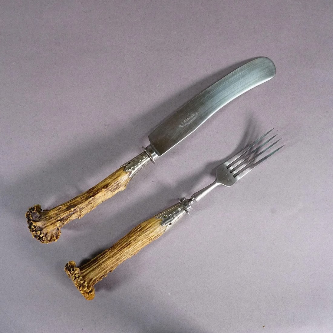 Vintage Stainless Steel and Horn Tableware Set for 6 Germany, 1900s - 3