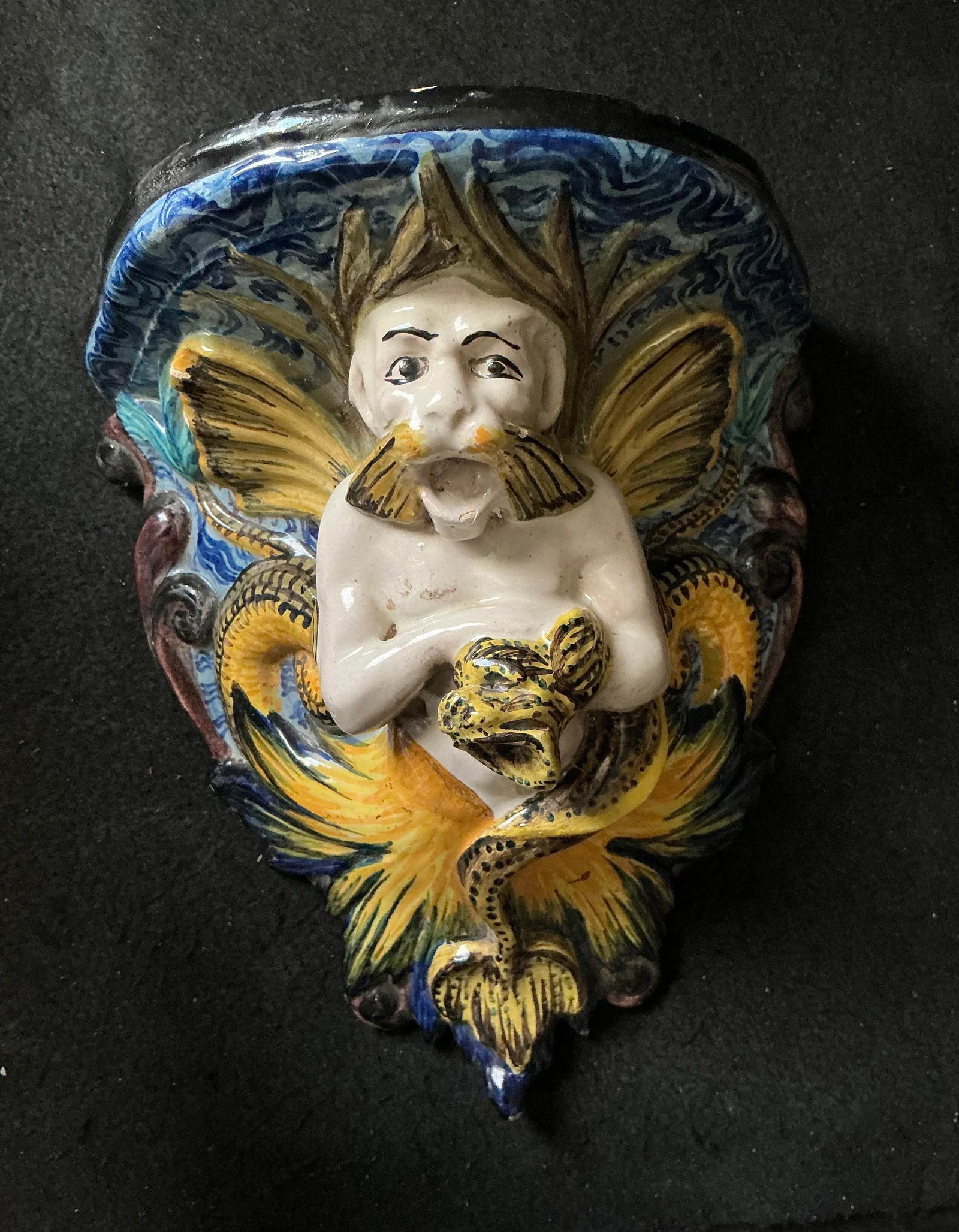 Cantagalli Italian Majolica Wall Brackets, a Pair - 2