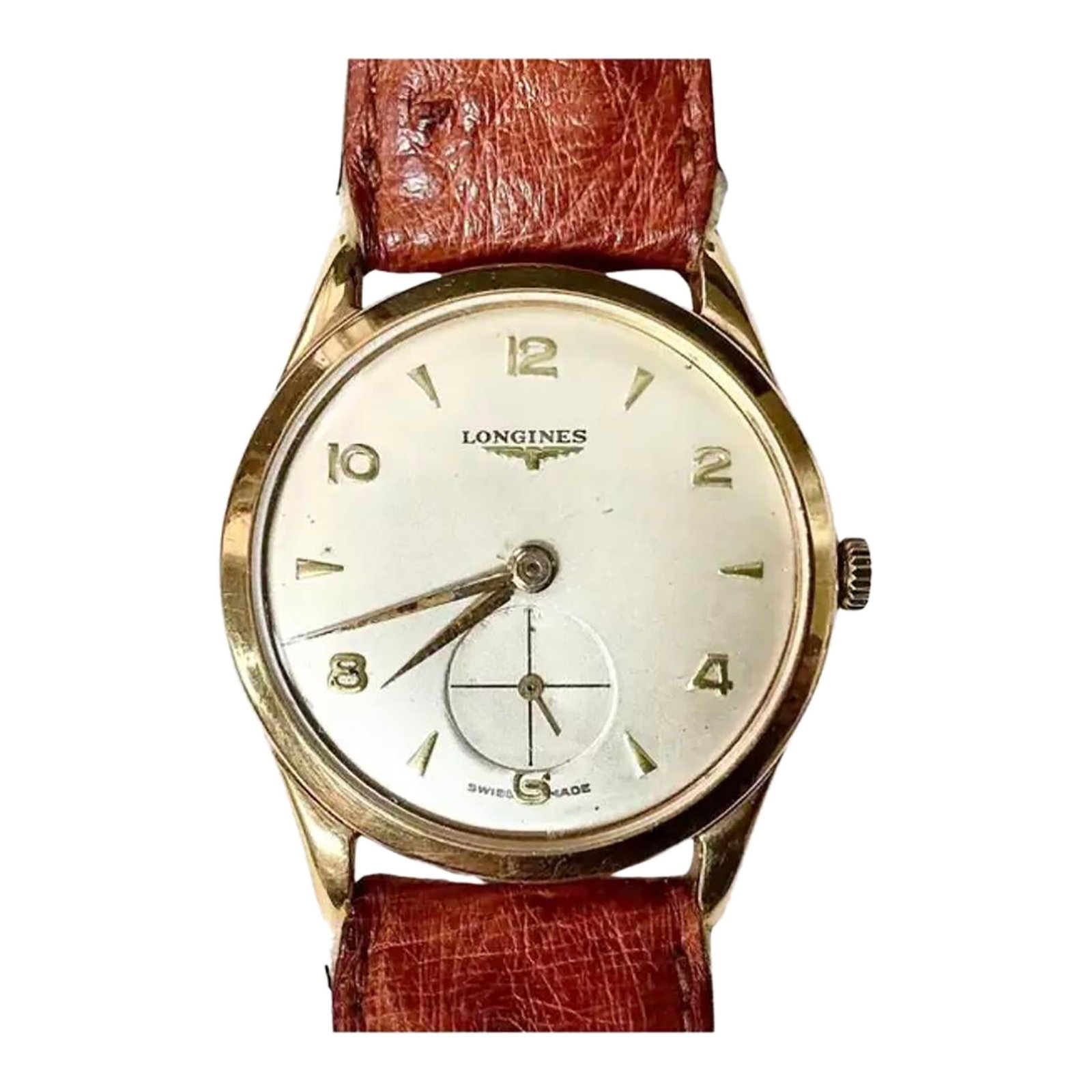 Longines Men's Wristwatch With French Leather Strap, Vintage (1 of 8)