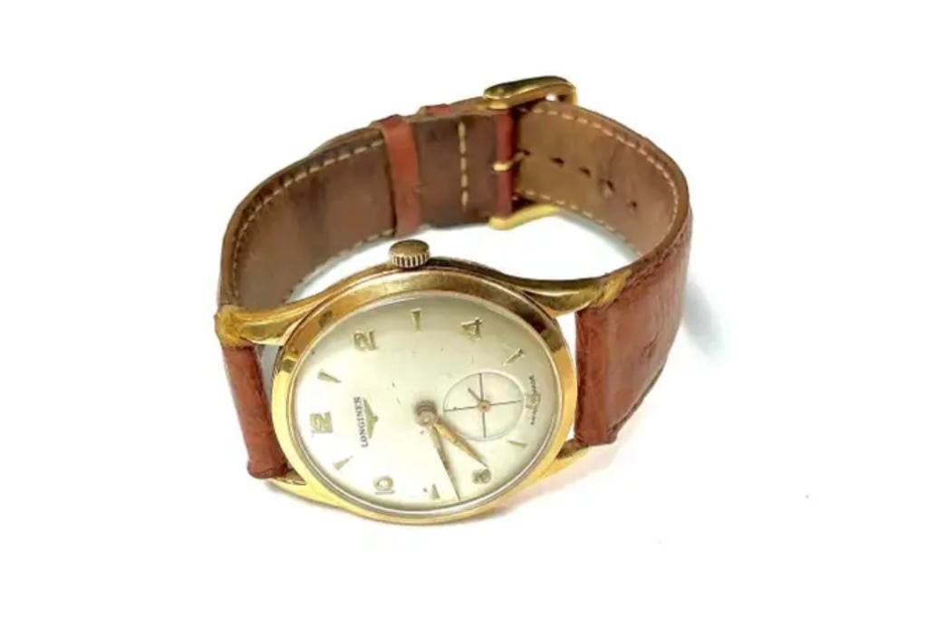 Longines Men's Wristwatch With French Leather Strap, Vintage - 3