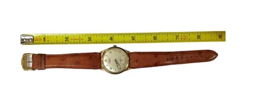 Longines Men's Wristwatch With French Leather Strap, Vintage - 6
