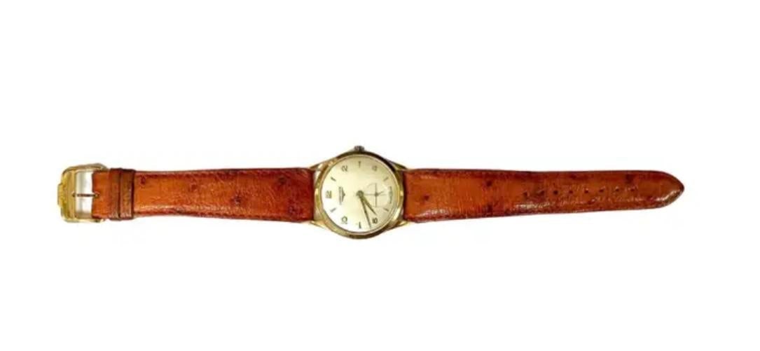Longines Men's Wristwatch With French Leather Strap, Vintage - 7