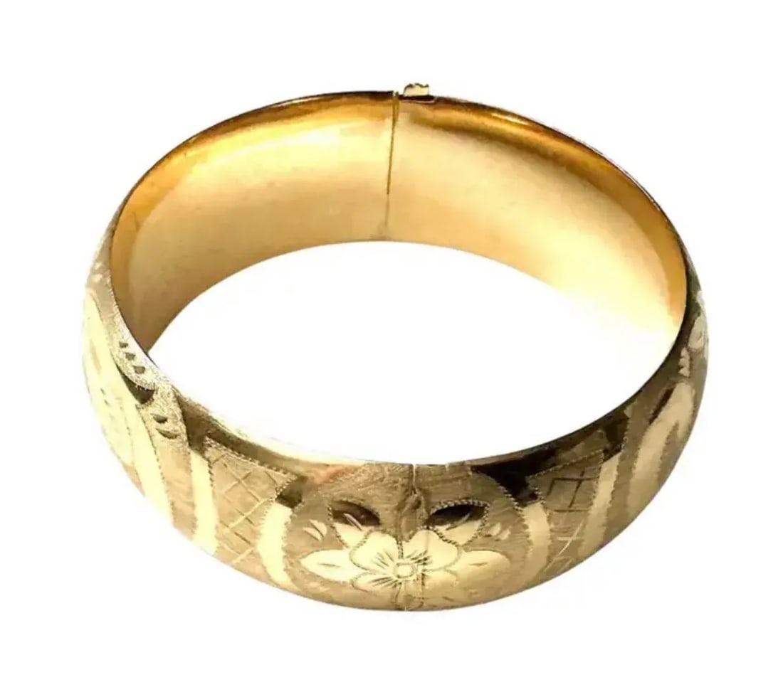 14k Gold Cuff Bracelet - 4