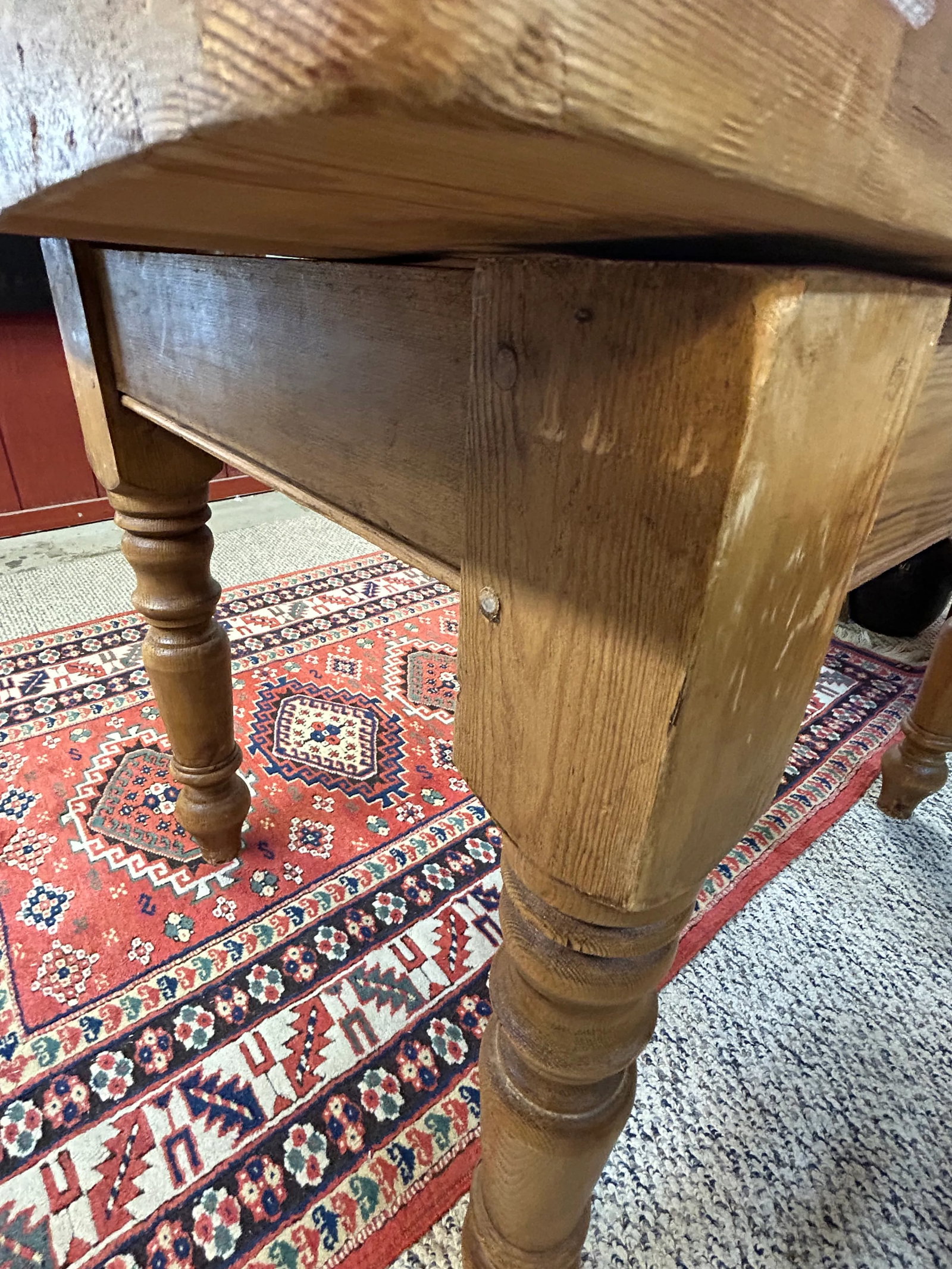 Rustic Pine Writing Desk With Single Drawer - 14