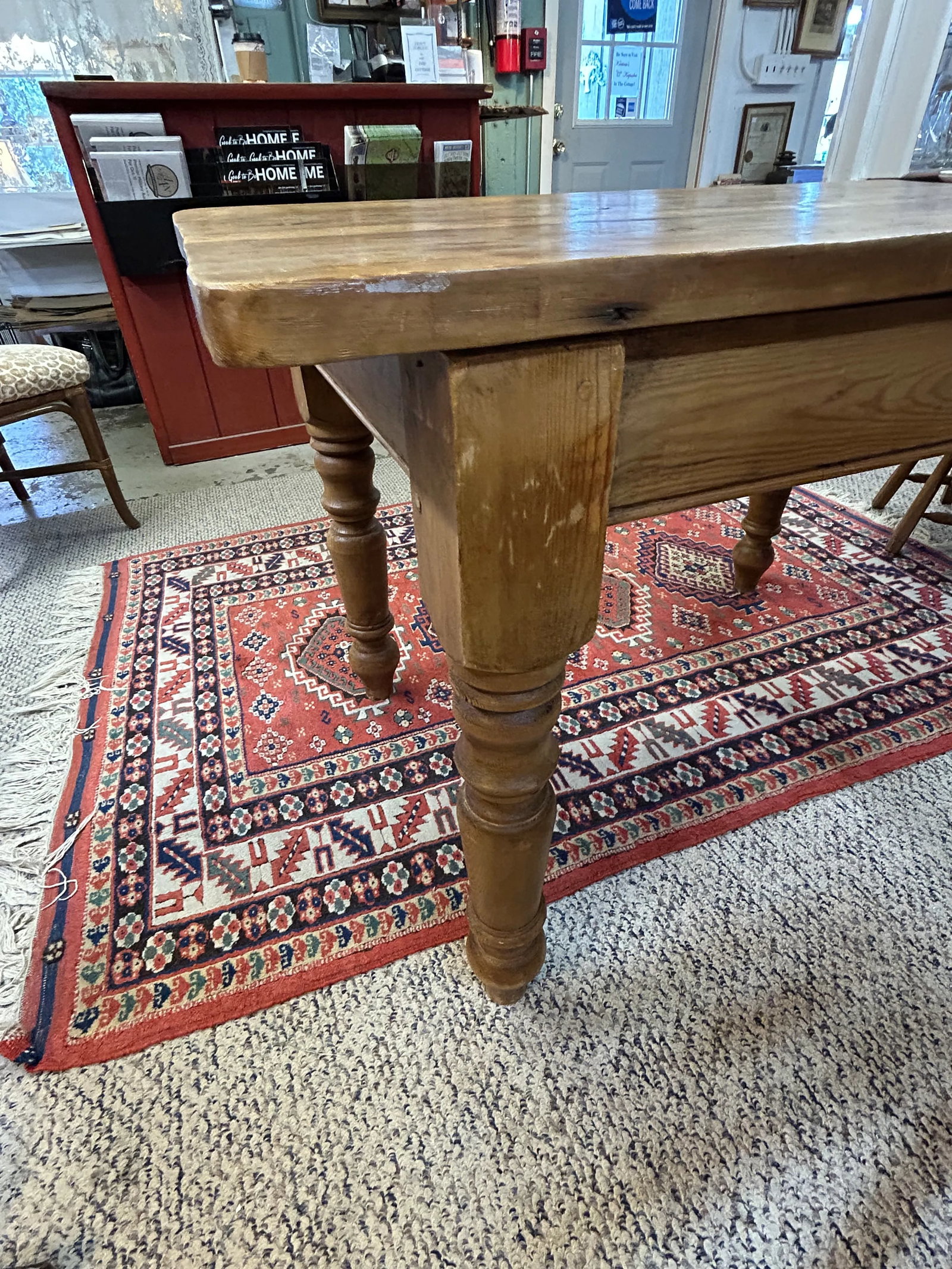 Rustic Pine Writing Desk With Single Drawer - 15