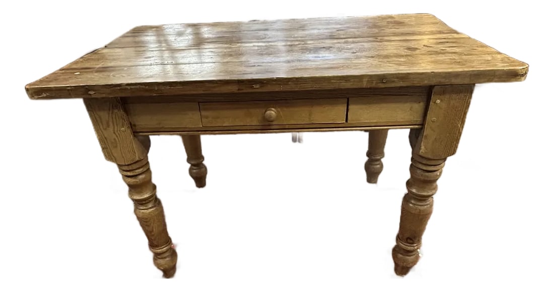 Rustic Pine Writing Desk With Single Drawer (1 of 17)