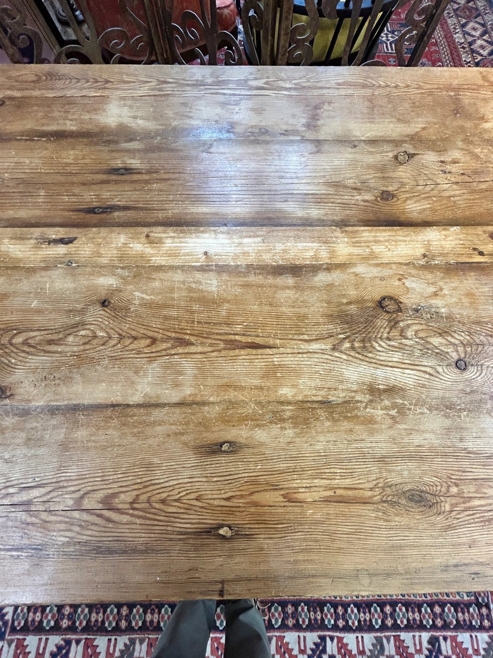 Rustic Pine Writing Desk With Single Drawer - 9